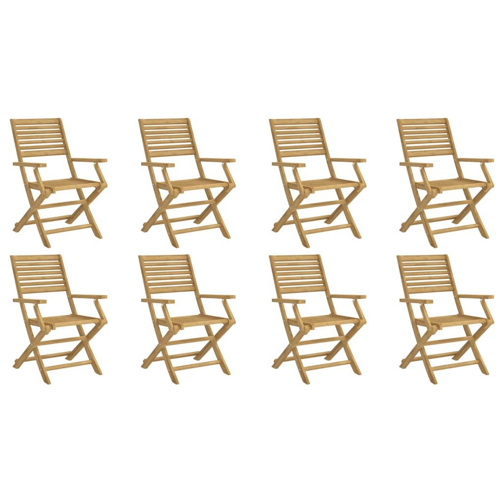 vidaXL Gartenstuhl Klappstühle, 8 Stück, 54,5 x 61,5 x 86,5 cm, Massivholz (8 St)