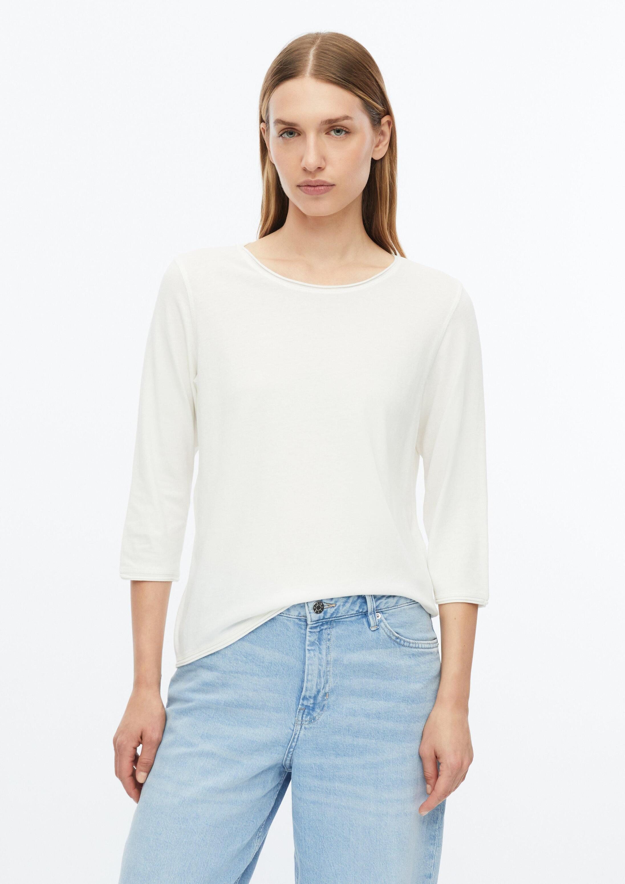 s.Oliver 3/4-Arm-Shirt T-Shirt T-Shirt mit Rollkante im Relaxed Fit