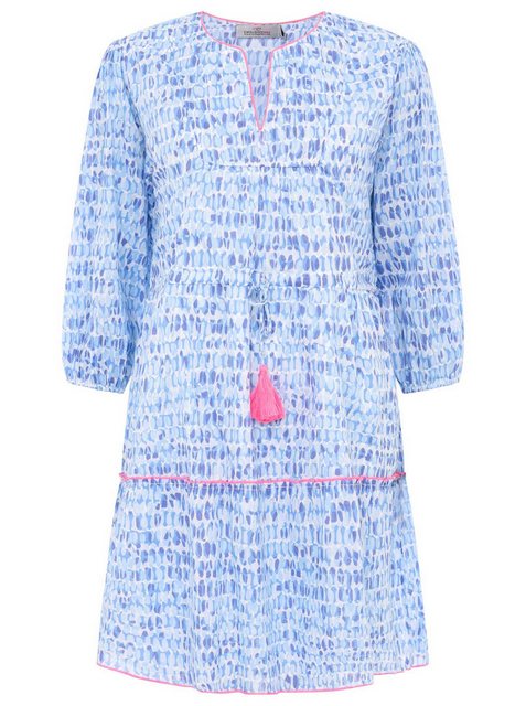 Zwillingsherz Sommerkleid mit Fischtupfen-Print und pinken Details, luftige günstig online kaufen