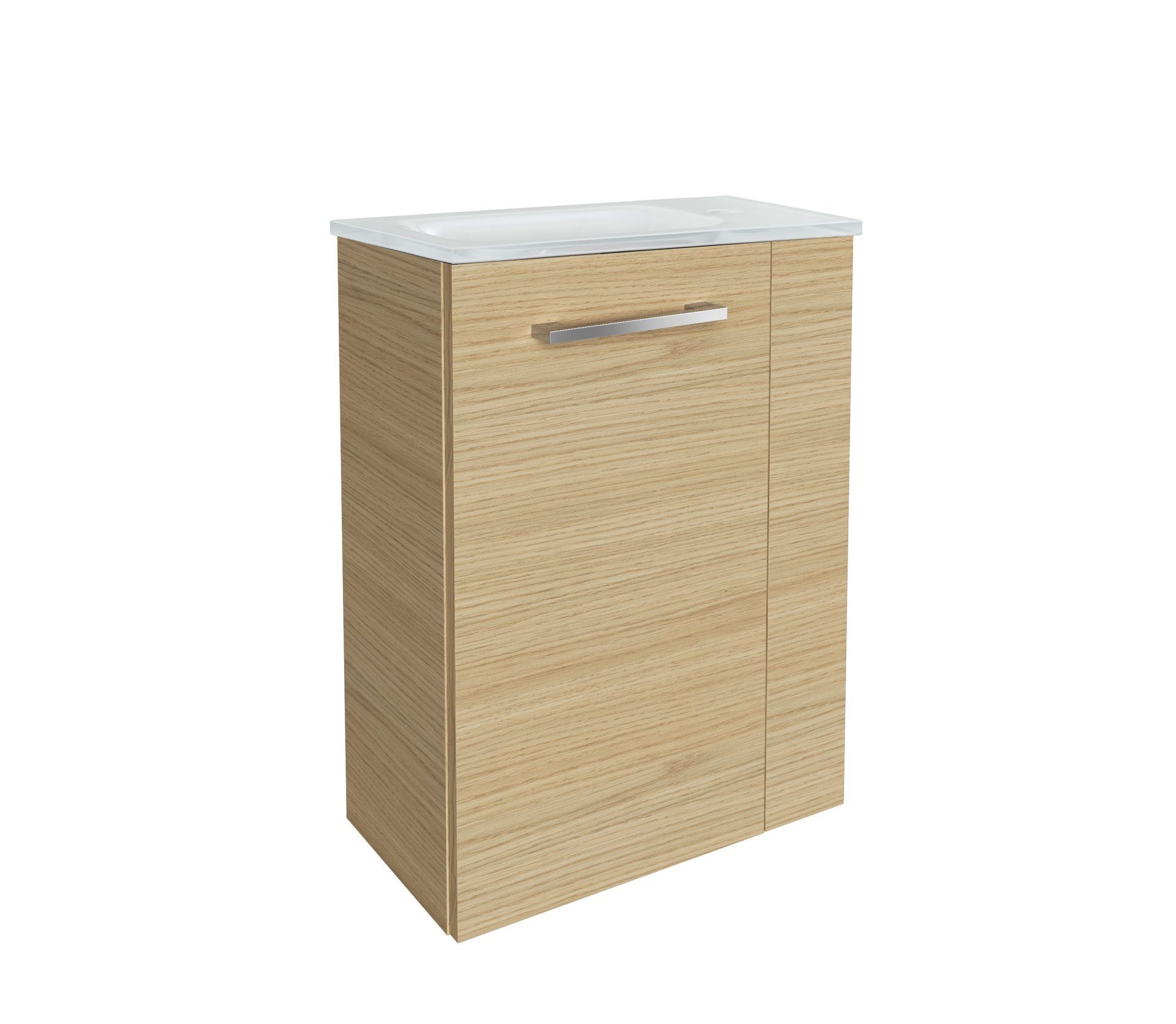 FACKELMANN Waschbecken SBC B. STYLE Gäste WC Set 2-teilig 44cm, Becken mit Unterschrank Braun