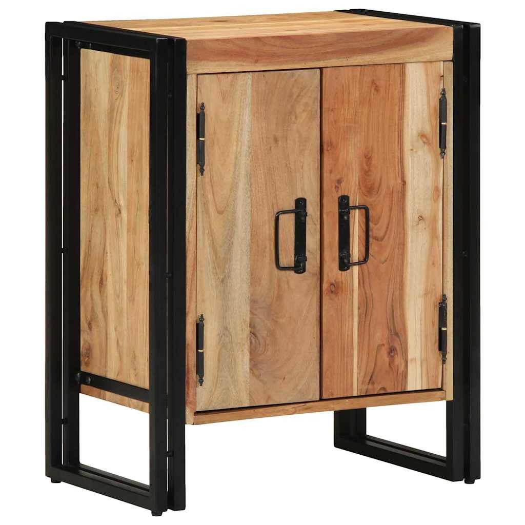 vidaXL Schuhregal Schuhschrank mit Tür Schwarz 30 x 30 x 40 cm Massivholz, 1-tlg.