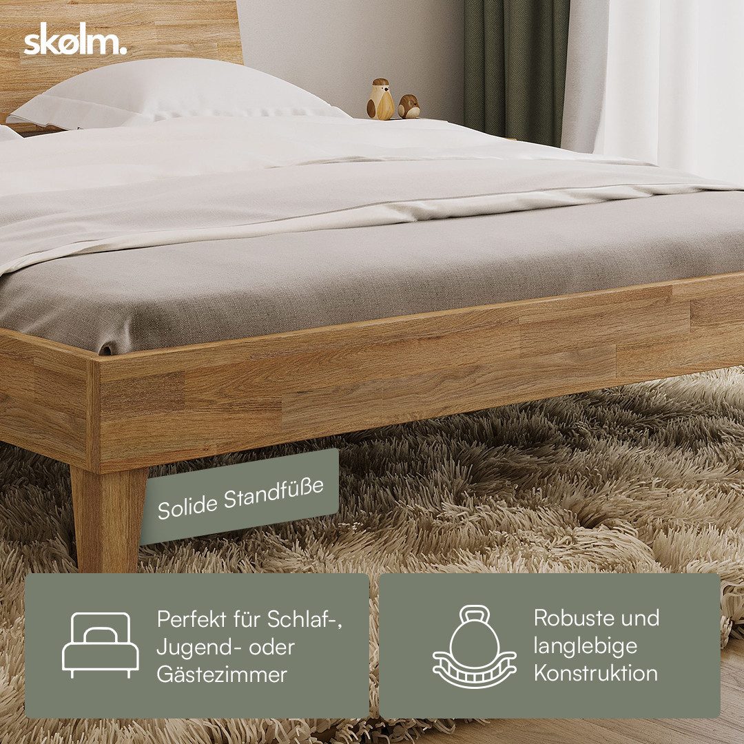 skølm Massivholzbett Asgard aus Eiche (geölt), Holzbett verfügbar in 120/140/160/180 x 200 cm – Bild 5 von 5