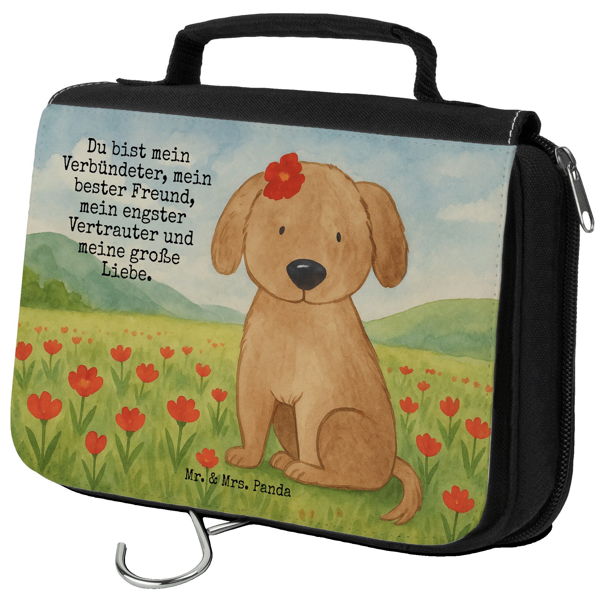 Kulturbeutel Hund Dame Design, Kosmetiktasche, Weiß, Kulturtasche, Hundeliebe, Hun