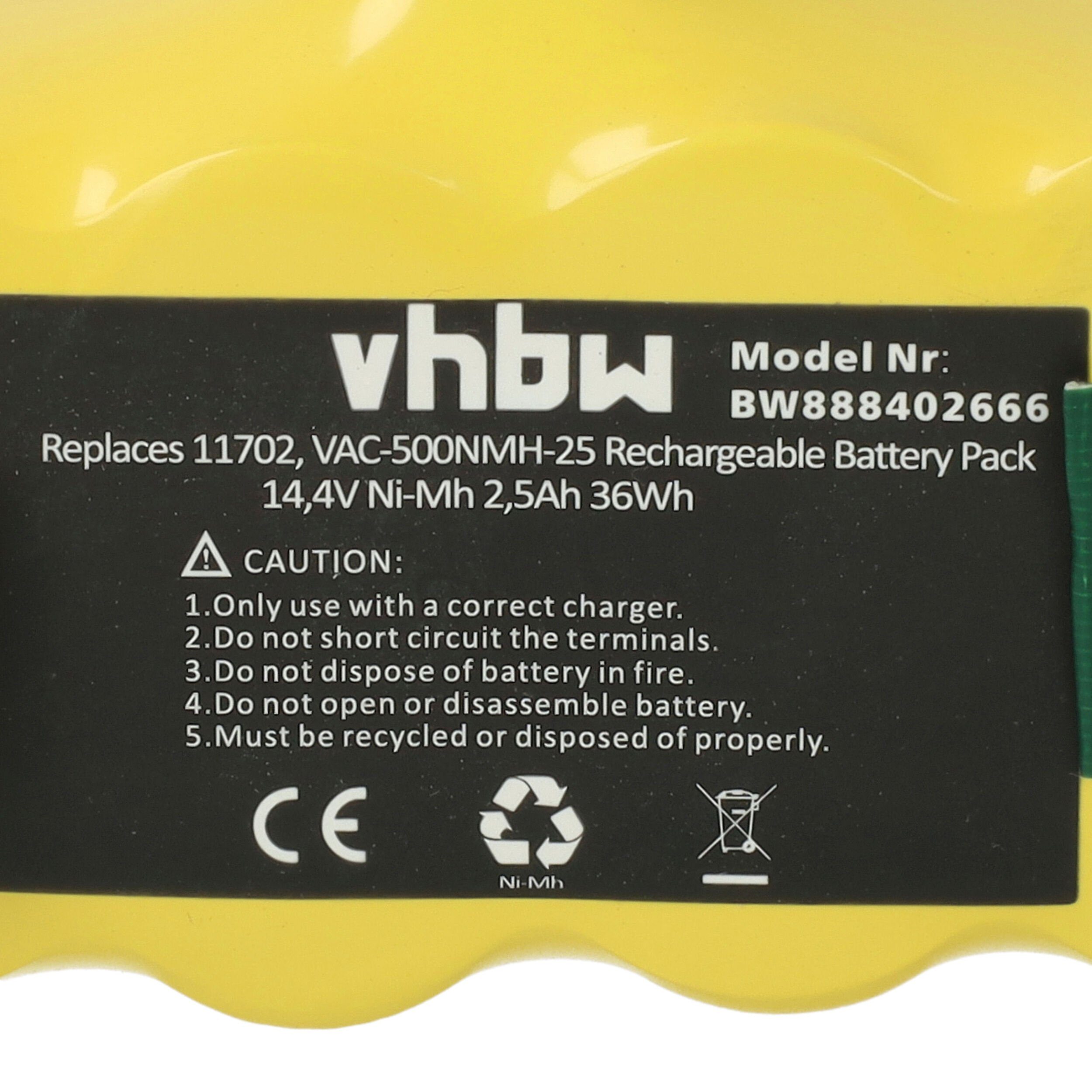 vhbw passend Staubsauger-Akku mAh 695, 675, iRobot 660, 670, 681, 621, Roomba 651, 665, 2500 671, für