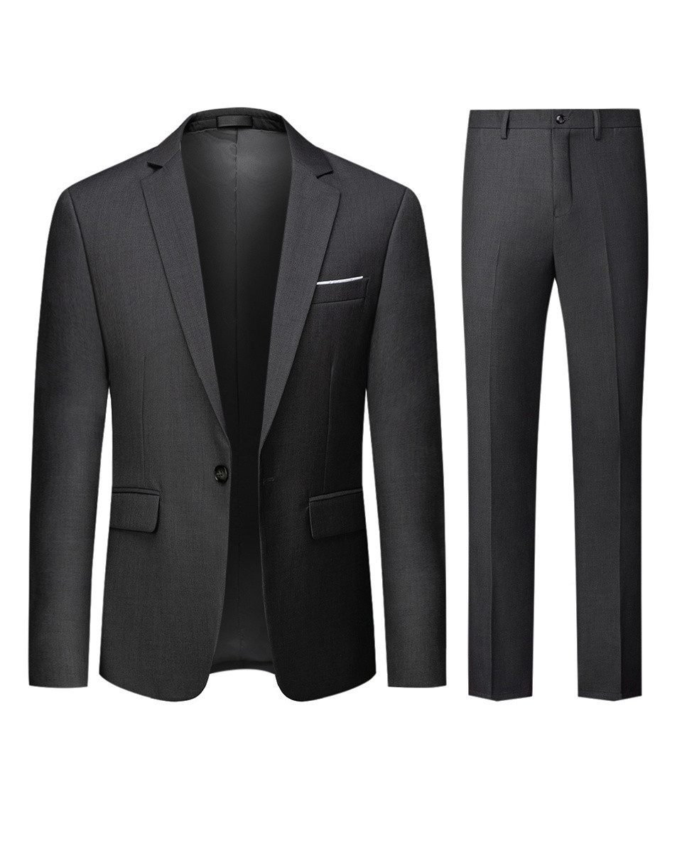 Allthemen Anzug Herren Slim Fit Hochzeitanzug mit einem Knopf Herrenanzug Set