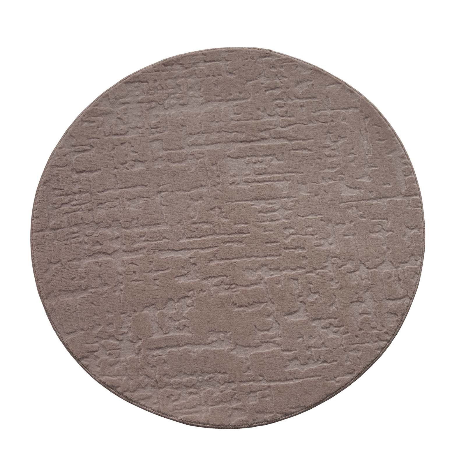 TaraCarpet Teppich TaraCarpet Homestyle 399 Vintage, rund, Höhe: 10 mm, Vintage hoch-tief weich waschbar taupe 80x80 rund – Bild 4 von 5