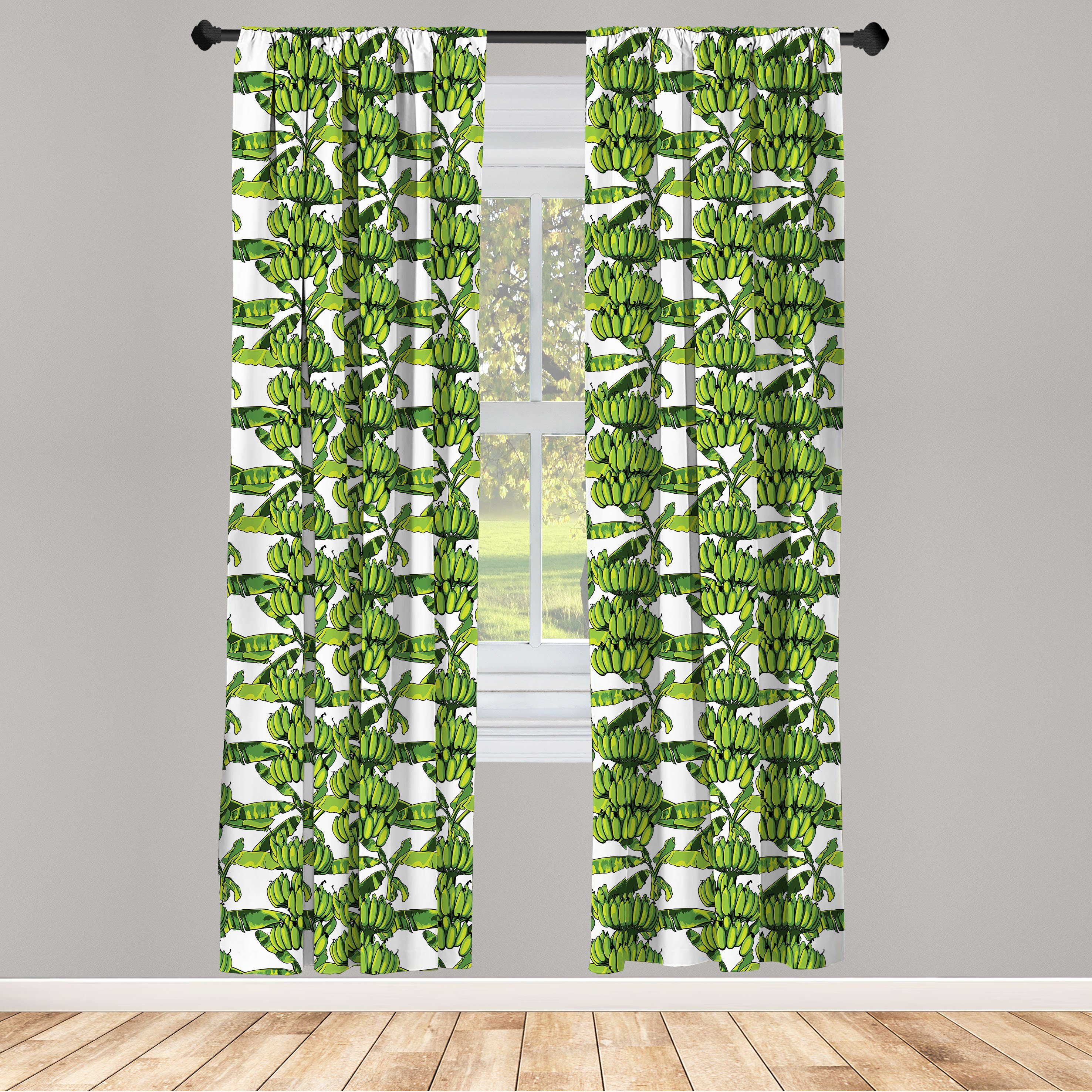 Microfaser, von Bananenblättern Schlafzimmer Blätter Vorhang Wohnzimmer Dekor, Abakuhaus, Gardine Konzept für