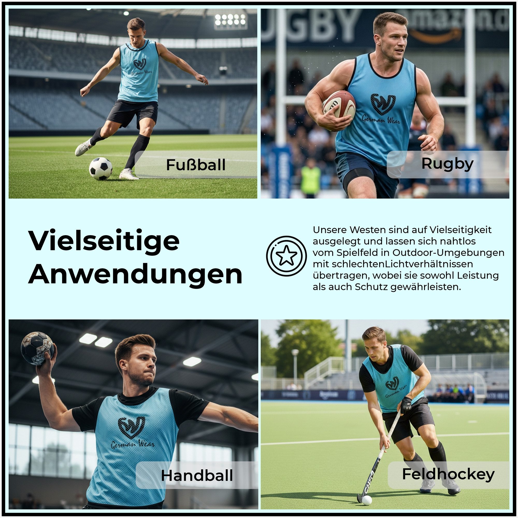 German Wear Trainingsleibchen GWLB01 6er Pack (Spar-Set, 6er-Pack) 6er pack Fußball Leibchen Trainingsleibchen – Bild 5 von 5