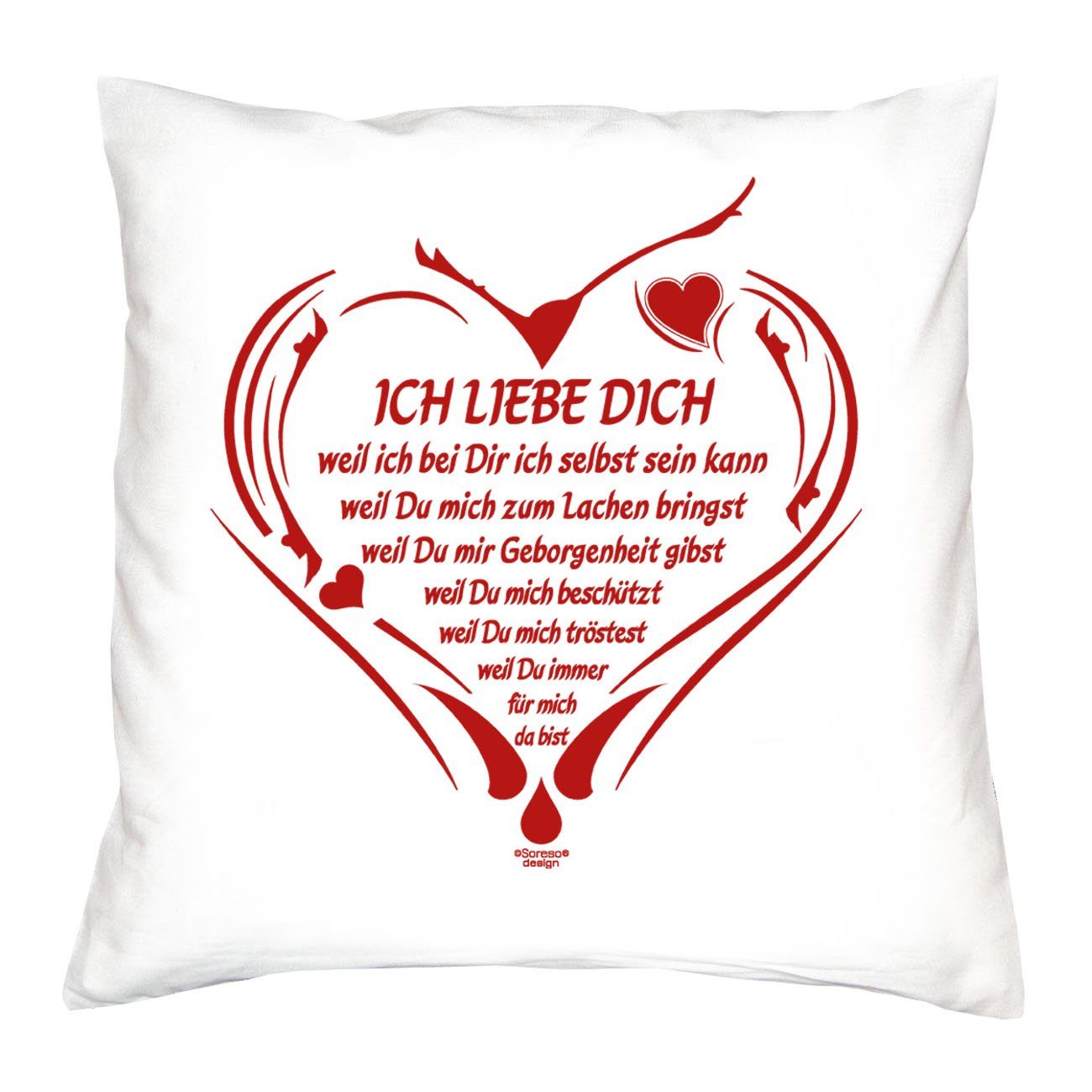 Soreso® Dekokissen »Kissen Ich liebe Dich Kissenbezug und Füllung
