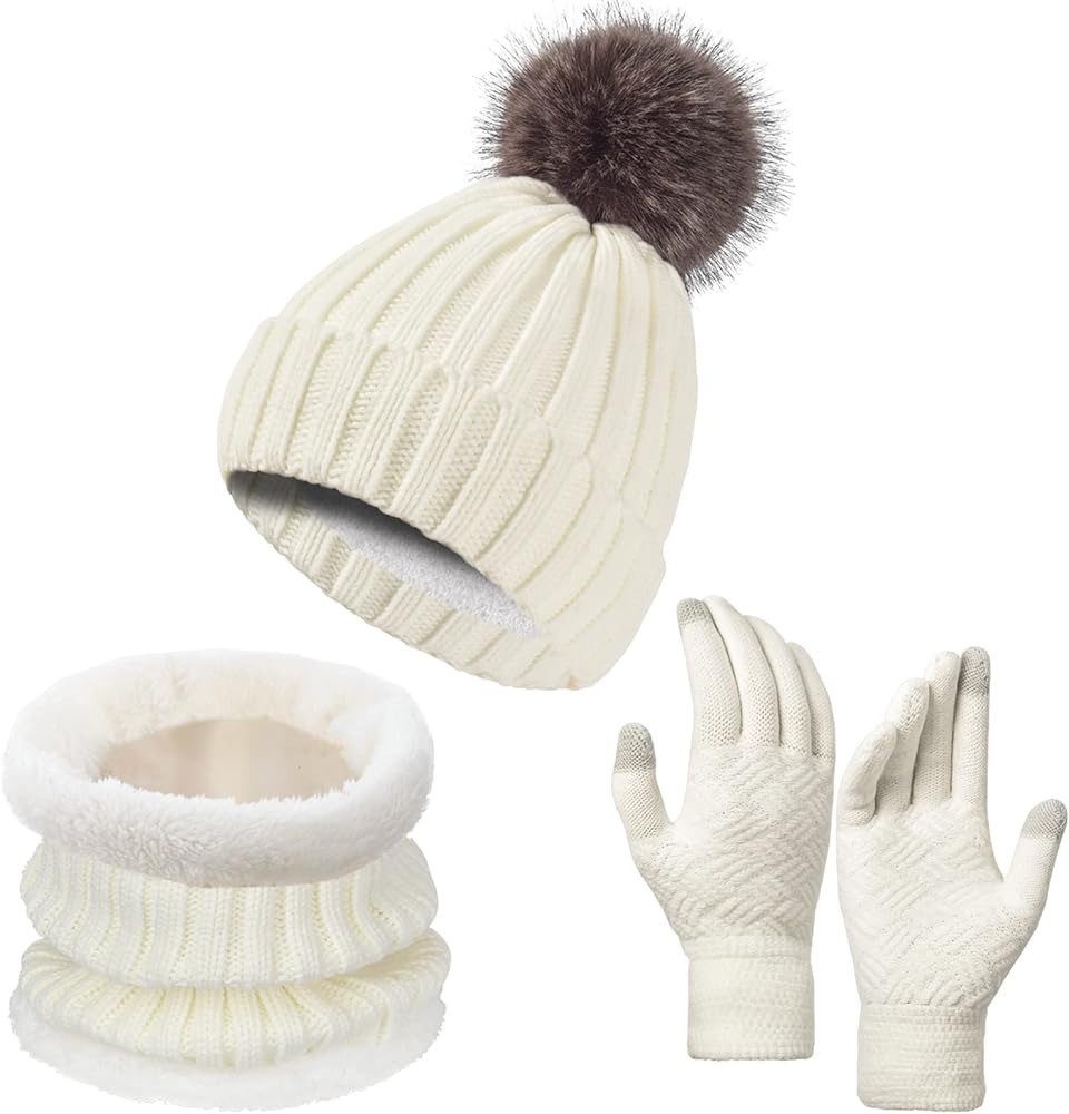 Mütze & Schal Winter Mützen, Handschuhe und Schal Set