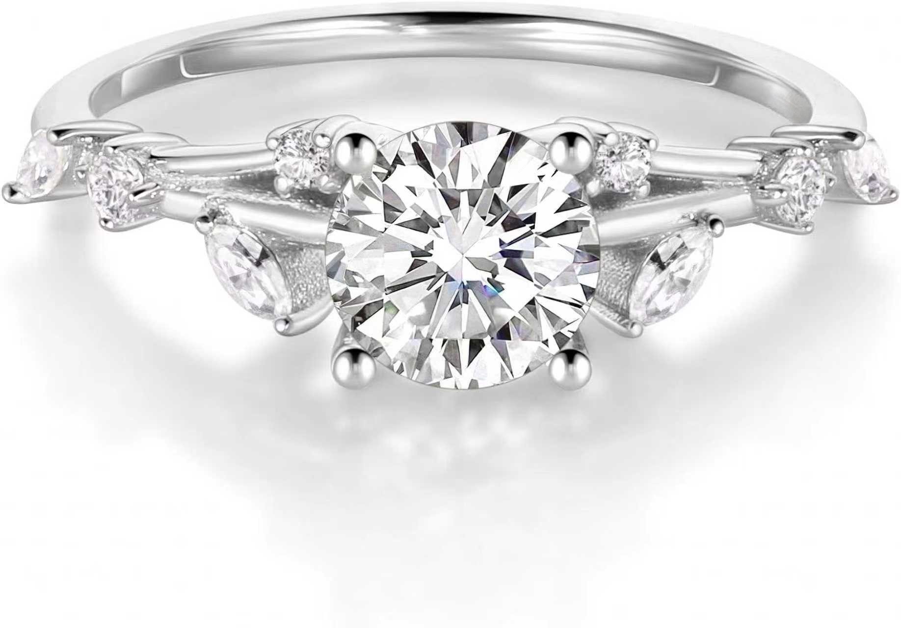 Diamantring Damenring, 1CT E VS1 Verlobungsring, Damen 585 Echtguldring