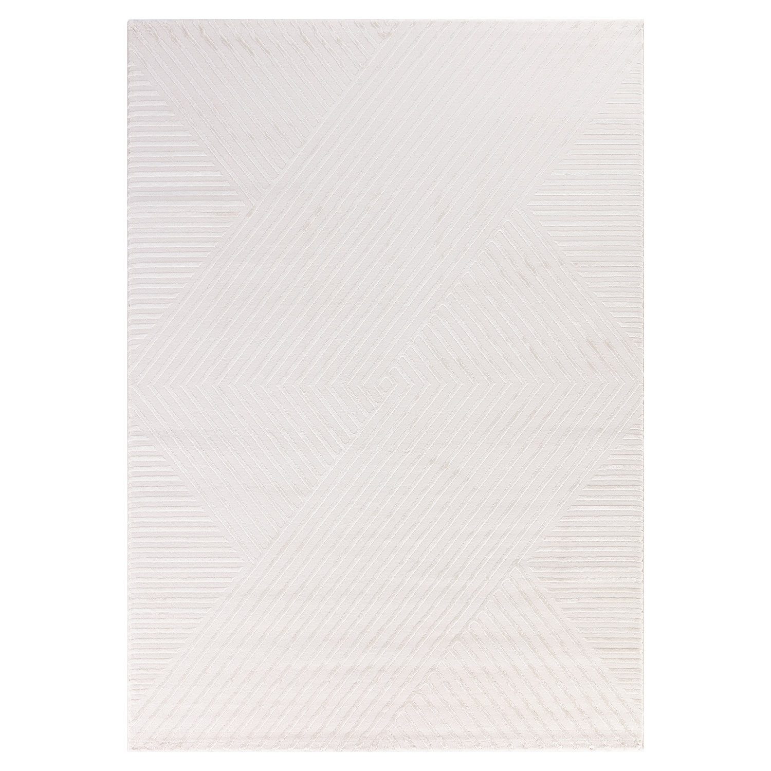KADIMA DESIGN Teppich Kurzflorteppich ILLER 3D Struktur Beige Creme Silber Strapazierfähig, Läufer, Höhe: 14 mm, Creme, 80x150 cm, Strapazierfähig Fußbodenheizu – Bild 2 von 5