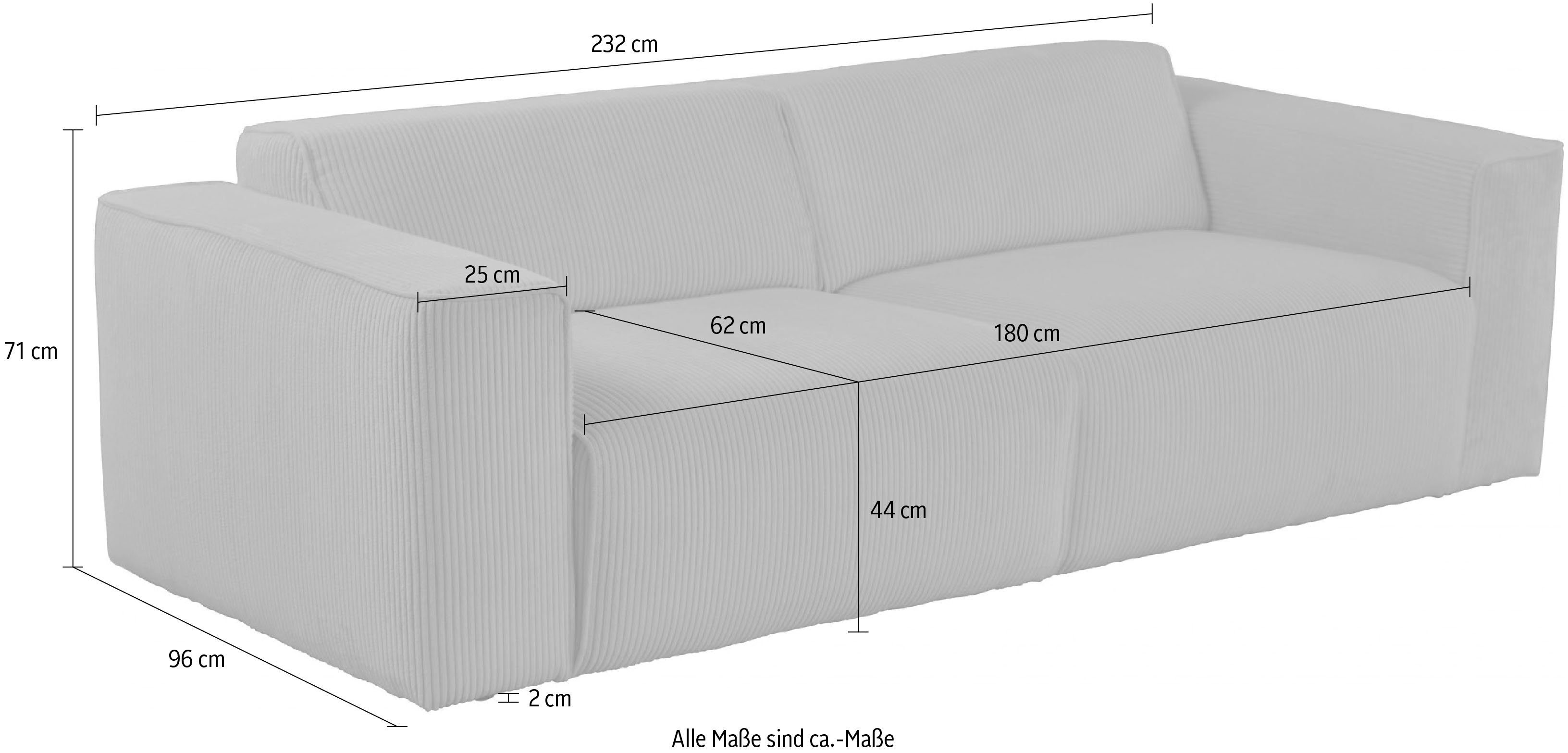 Kedernaht, Cord, grob andas Noord, 3-Sitzer Struktur, mit Struktur Luxus-Microfaser,