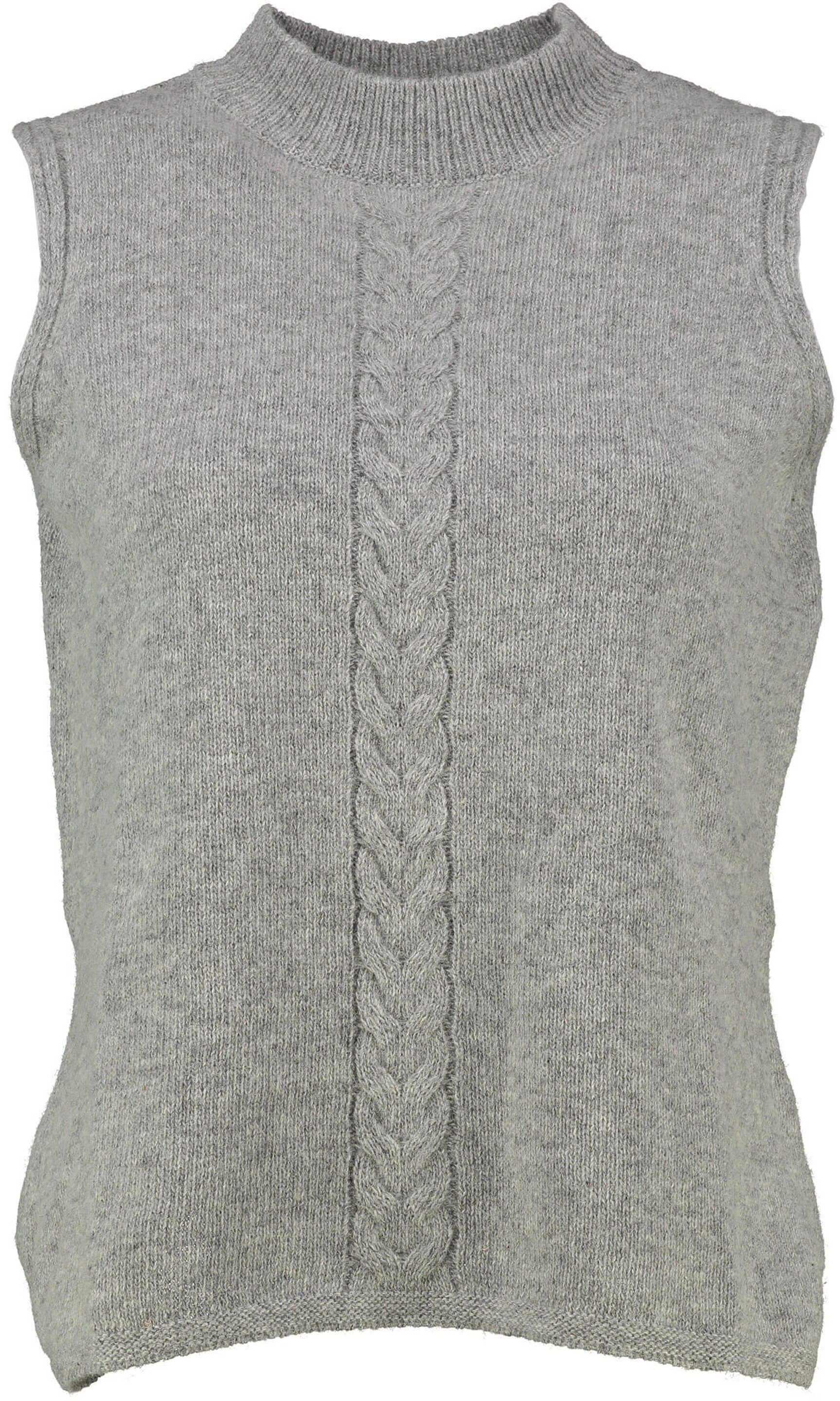 FELICITAS Strickpullover FELICITAS Pullunder Purgstall grau mit edlem Zopfstrick-Dessin