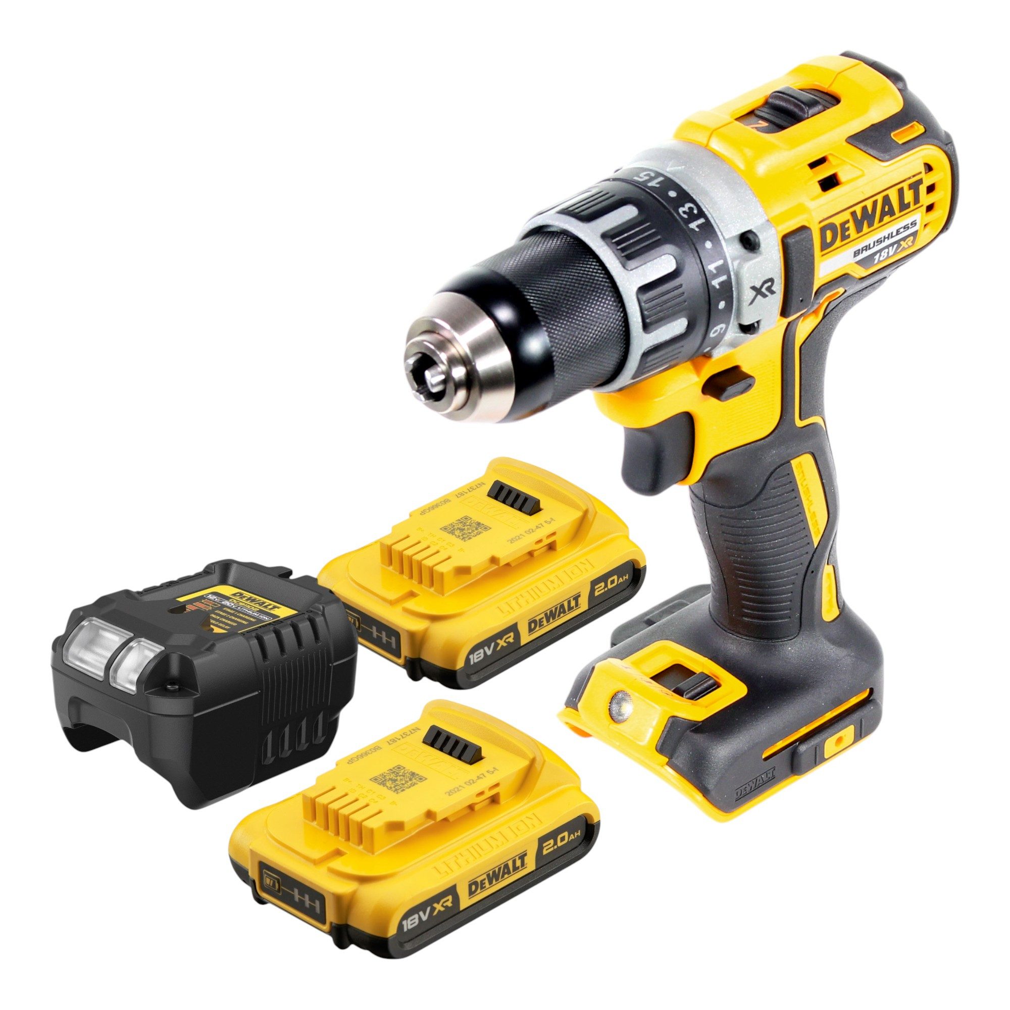 DeWalt Akku-Schrauber DCD 791 D2 Akku Bohrschrauber 18 V 70 Nm Brushless + 2x Akku 2,0 Ah