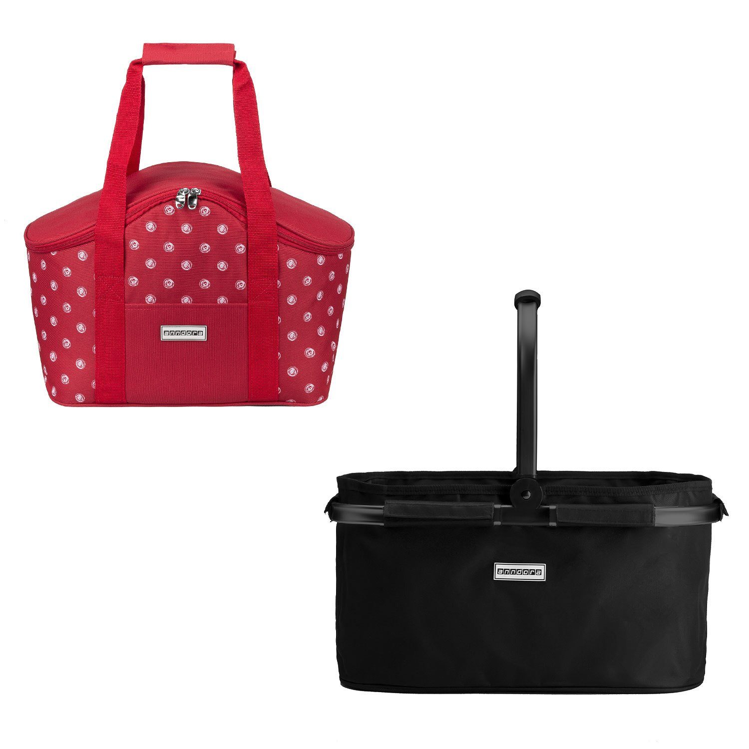 anndora Einkaufskorb schwarz + Kühltasche rot günstig online kaufen