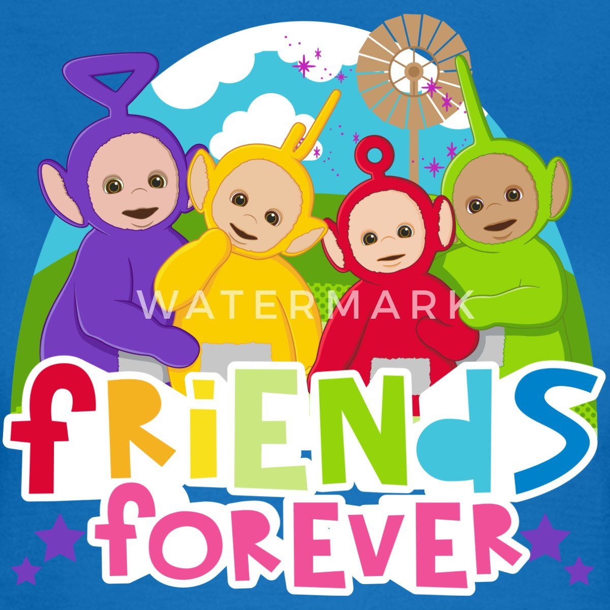 Spreadshirt T-Shirt Teletubbies Friends Forever Süßes Design Frauen T-Shirt (1-tlg) Slim Fit, fällt klein aus