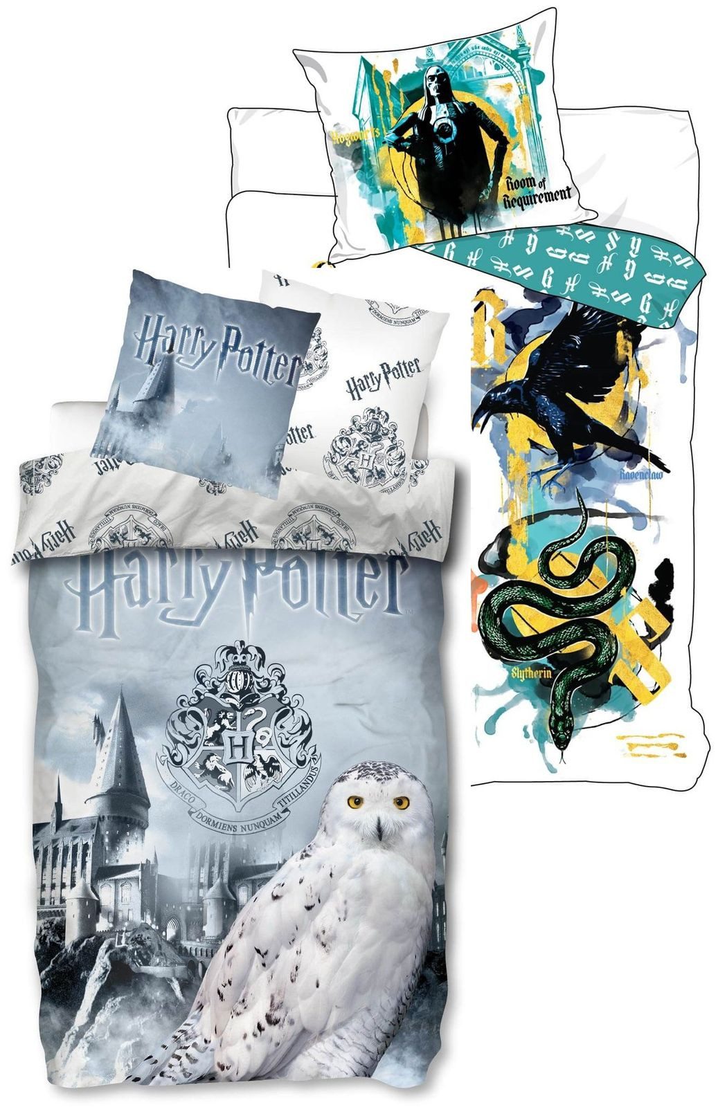 SkyBrands Bettwäsche Harry Potter - Hogwarts - 2 x Bettwäsche im Doppelpack, 135x200 80x80, Baumwolle, 100% Baumwolle