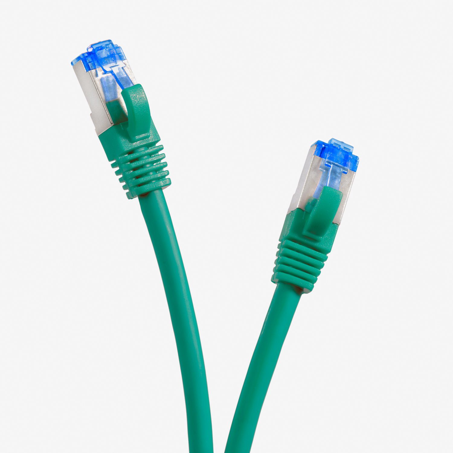 TPFNet Patchkabel CAT 6a Netzwerkkabel CAT.6a - Gigabit Ethernet LAN-Kabel, RJ45, RJ-45 (Ethernet) (25 cm), mit Rastnasenschutz - 10 Gbit/s - S/FTP PIMF mehrfache Schirmung