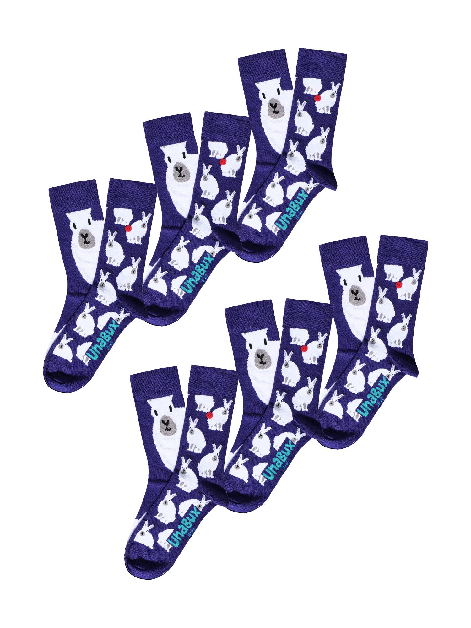 UnaBux Freizeitsocken GRUMBLE IN THE JUNGLE (6-Paar) socken strumpf strümpfe