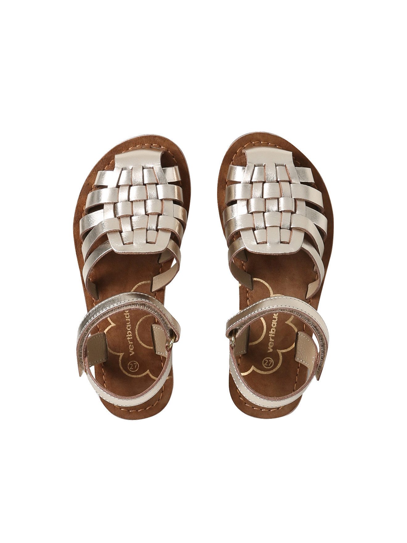 vertbaudet Kinder Ledersandalen mit Klettriemen Sandale