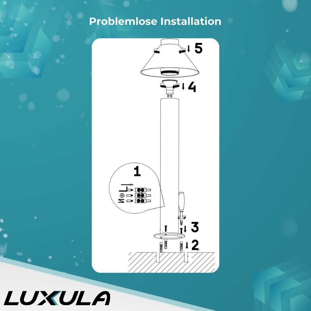 LUXULA LED Pollerleuchte LUXULA LED Wegeleuchte 10 W schwarz