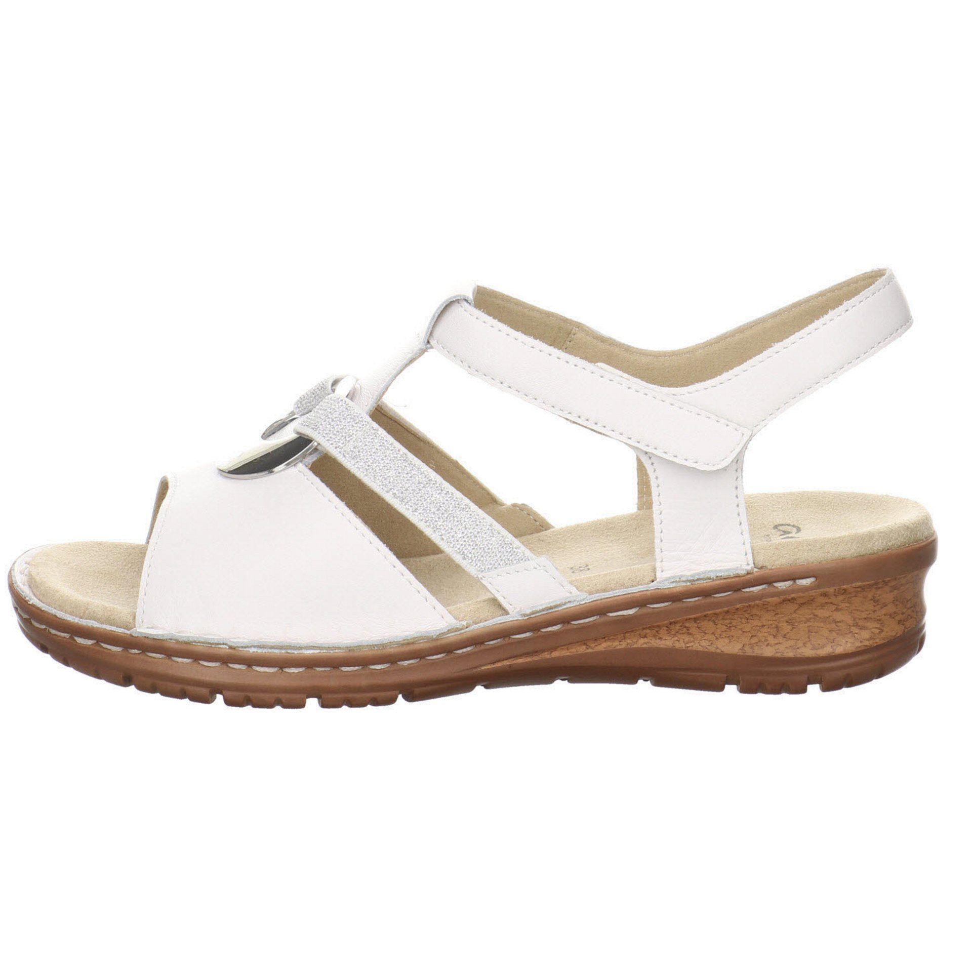 Ara Damen Sandalen Glattleder Sandalette WEISS Hawaii Sandalette