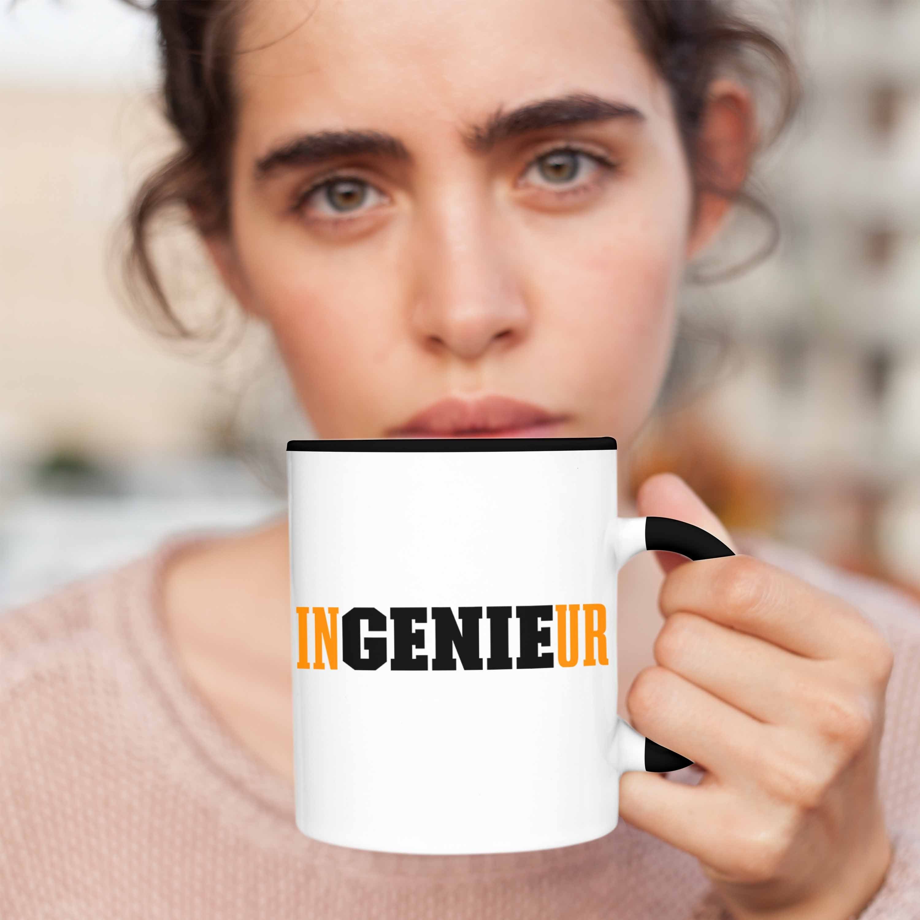 Ingeneur Tasse Trendation Tasse schwarz Gadget Geschenkidee Geschenk Kaffeetasse Ingenieur Trendation -