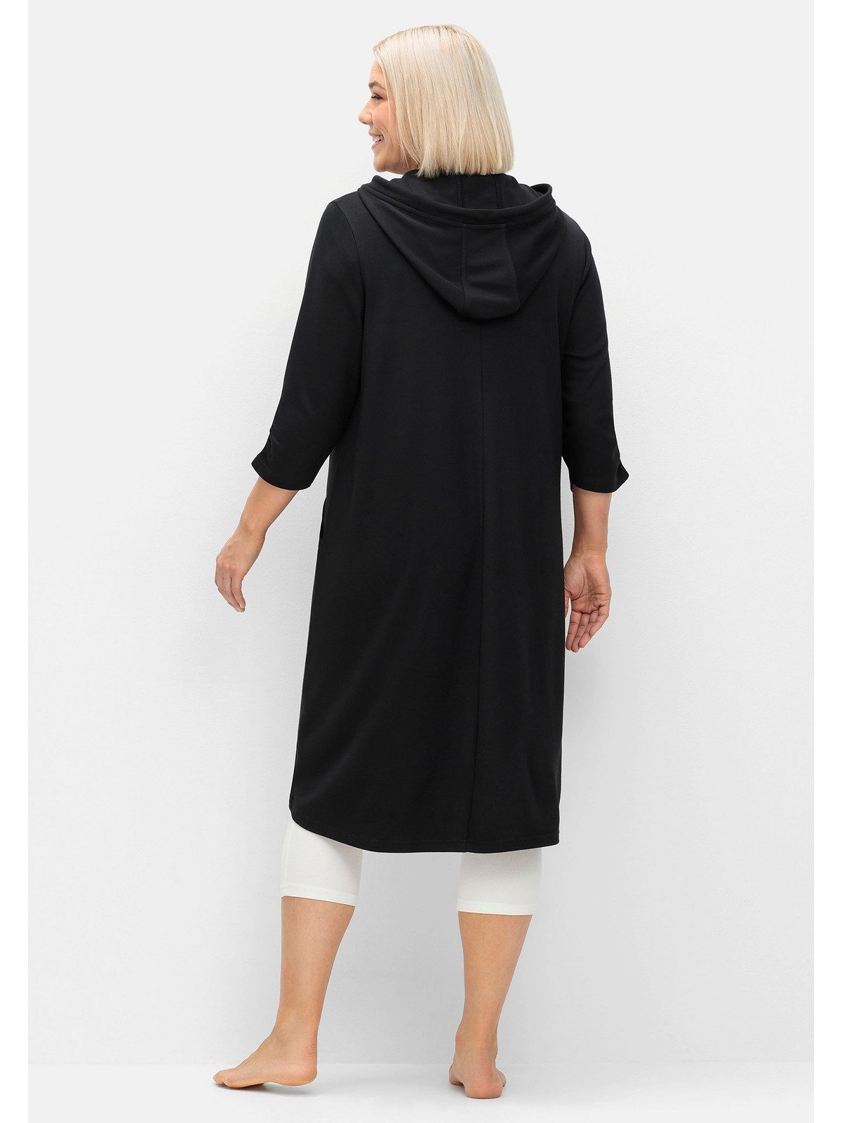 Sheego Sweatkleid Große Größen mit Vokuhila-Saum, aus Interlock