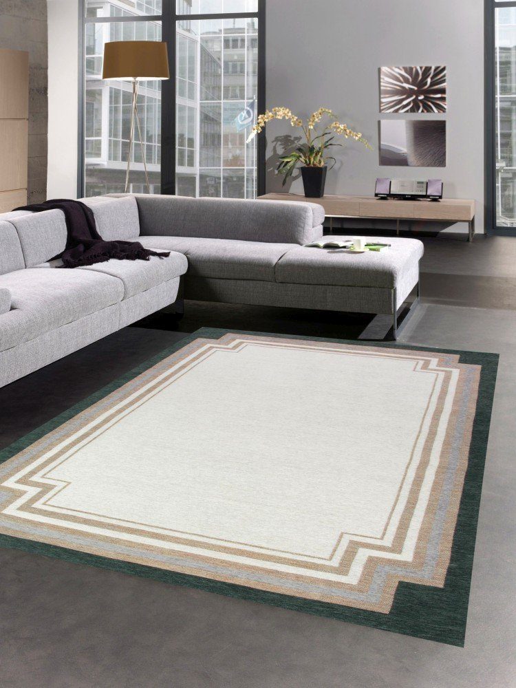 Teppich Teppich modern Wohnzimmer Teppich grau creme, Carpetia, rechteckig,  Höhe: 9 mm