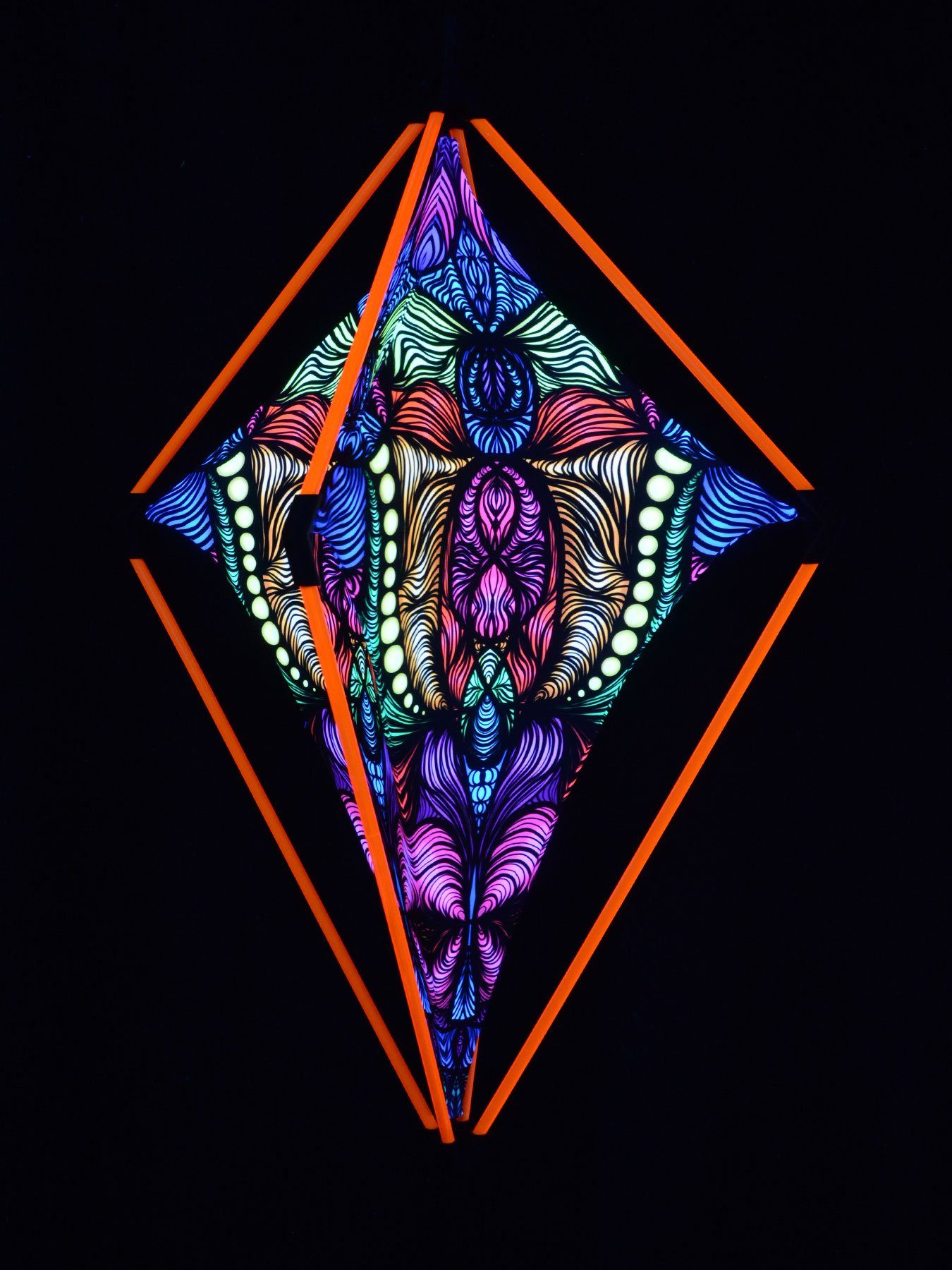 Rot "Magnetic Schwarzlicht Schwarzlicht unter Wanddekoobjekt leuchtet Neon Field UV-aktiv, Dekoobjekt PSYWORK Red", snap-2gether