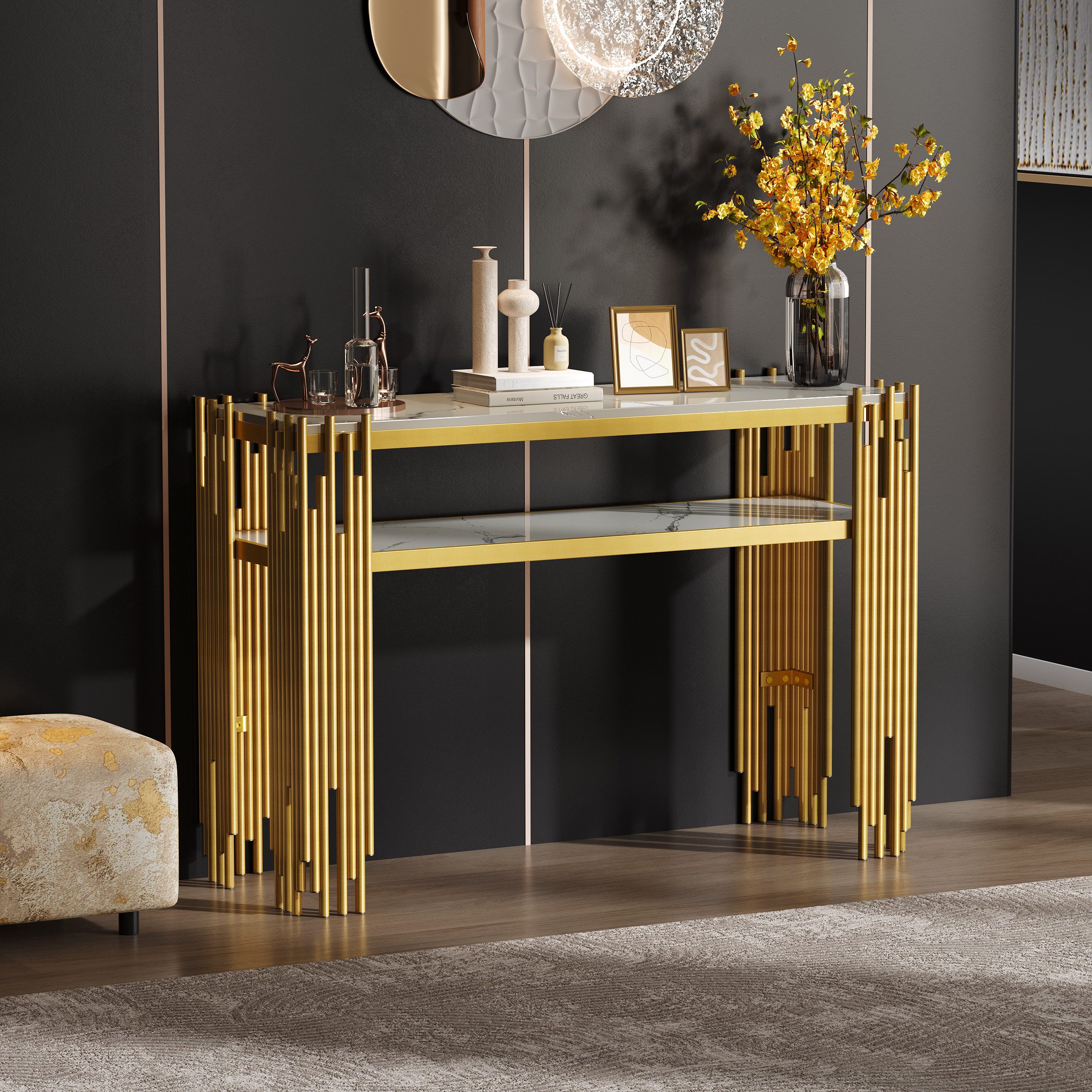 OKWISH Beistelltisch Mid-Century (Konsolentisch, Flurtisch, 1-St., günstig online kaufen