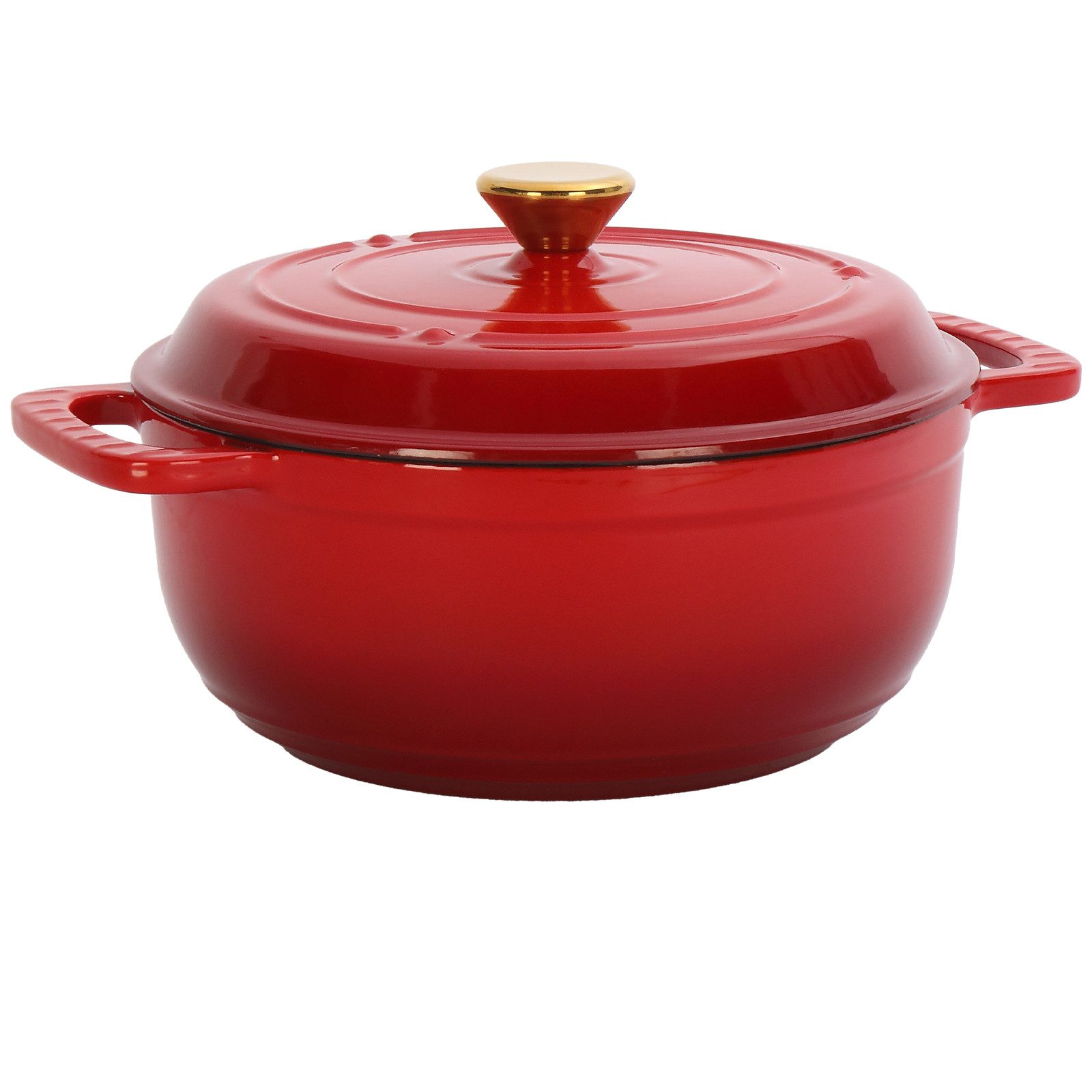 FANNOU Schmortopf Gusseisen Topf lc, 36cm groß, 5,7L, Bräter, Brotbacktopf Gusseisen, 3-fach Emaille