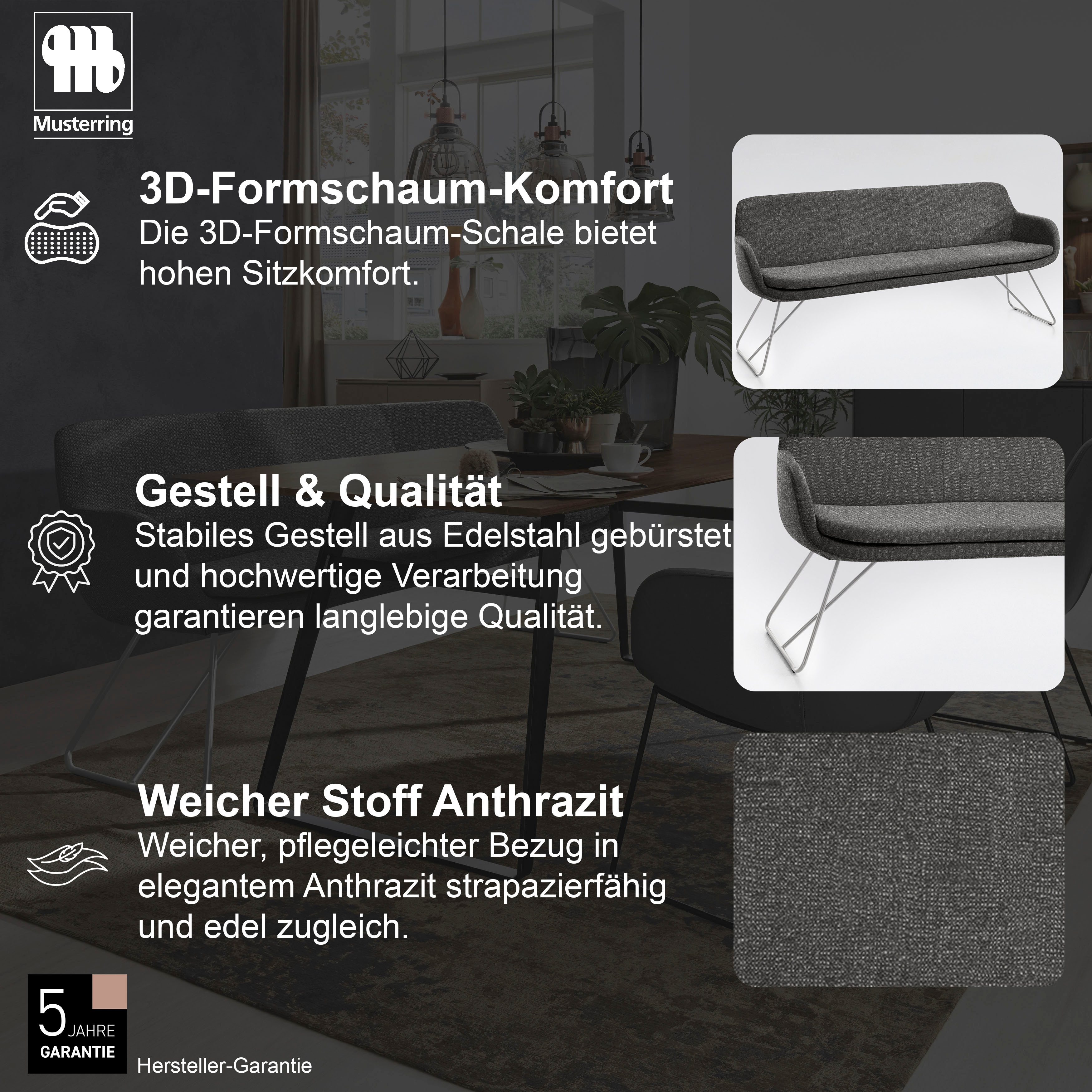 Musterring Essbank Tavia, Schlittengestell in drei Ausführungen, Breite 180, 200 oder 220 cm