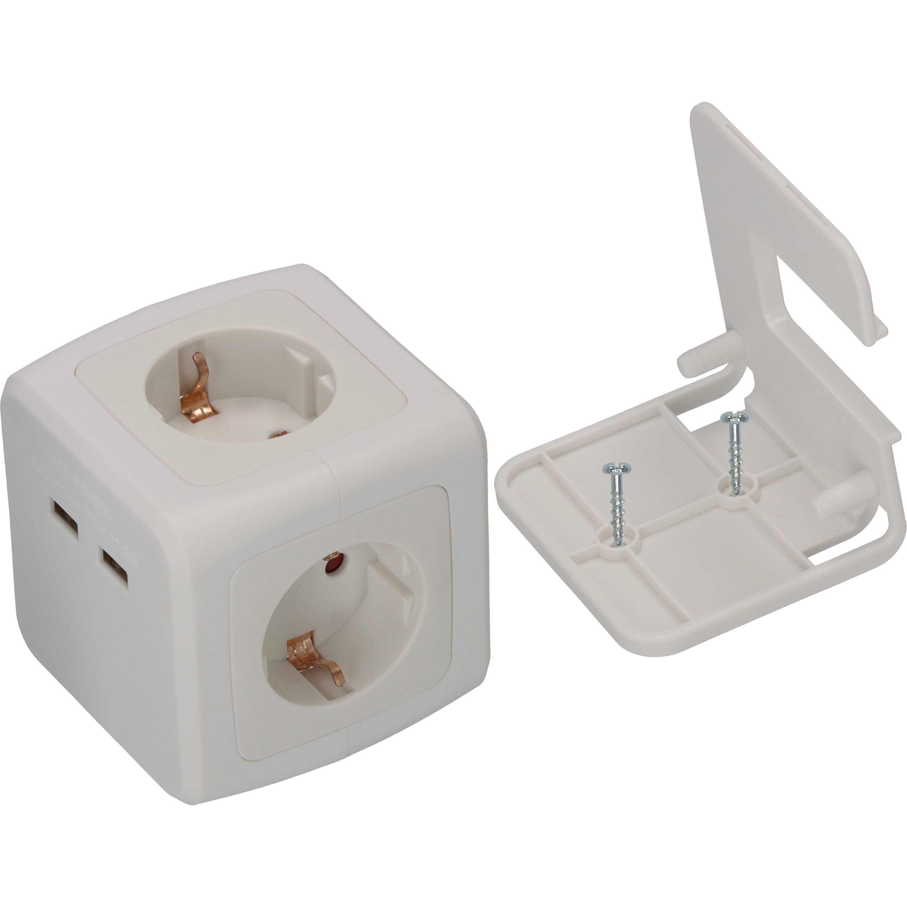 Brennenstuhl Steckdosenwürfel mit 2x USB, 1,4m Kabel, weiß Steckdosenleiste 4-fach (Kabellänge 1.4 m) – Bild 4 von 5