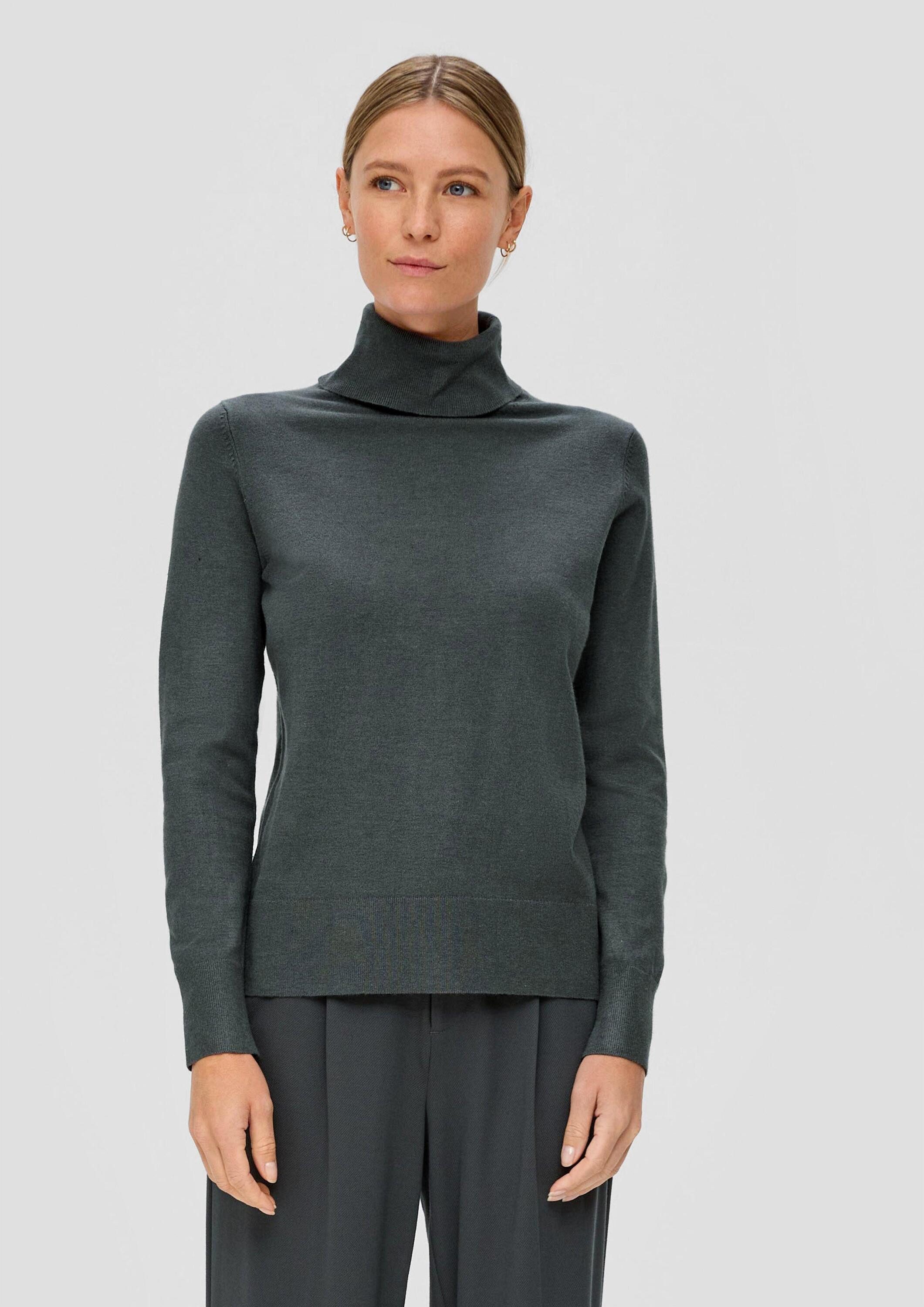 s.Oliver Longpullover Strickpullover Feinstrickpullover mit Rollkragen günstig online kaufen