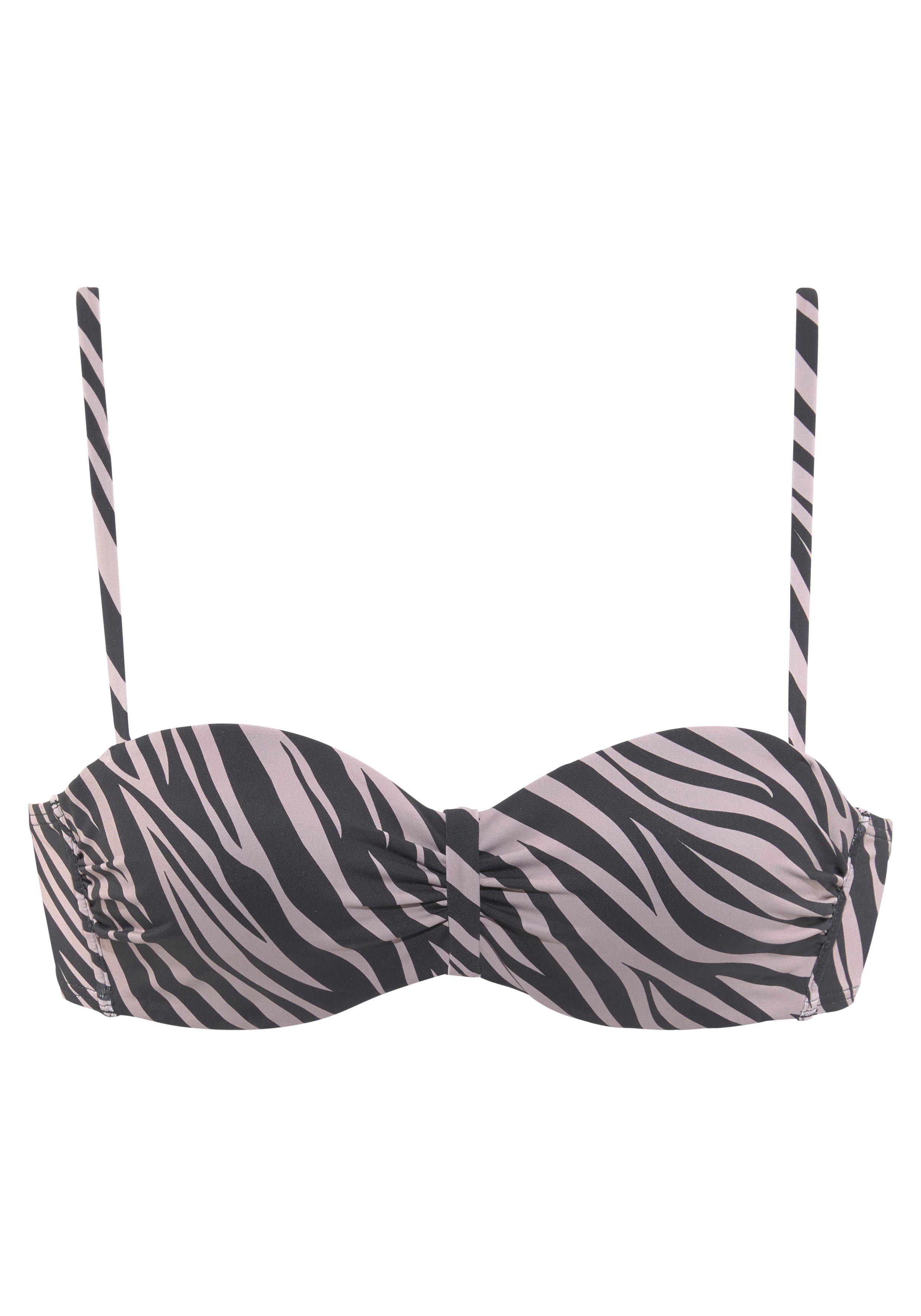 LASCANA Bügel-Bandeau-Bikini-Top Kaa, mit Animal-Design