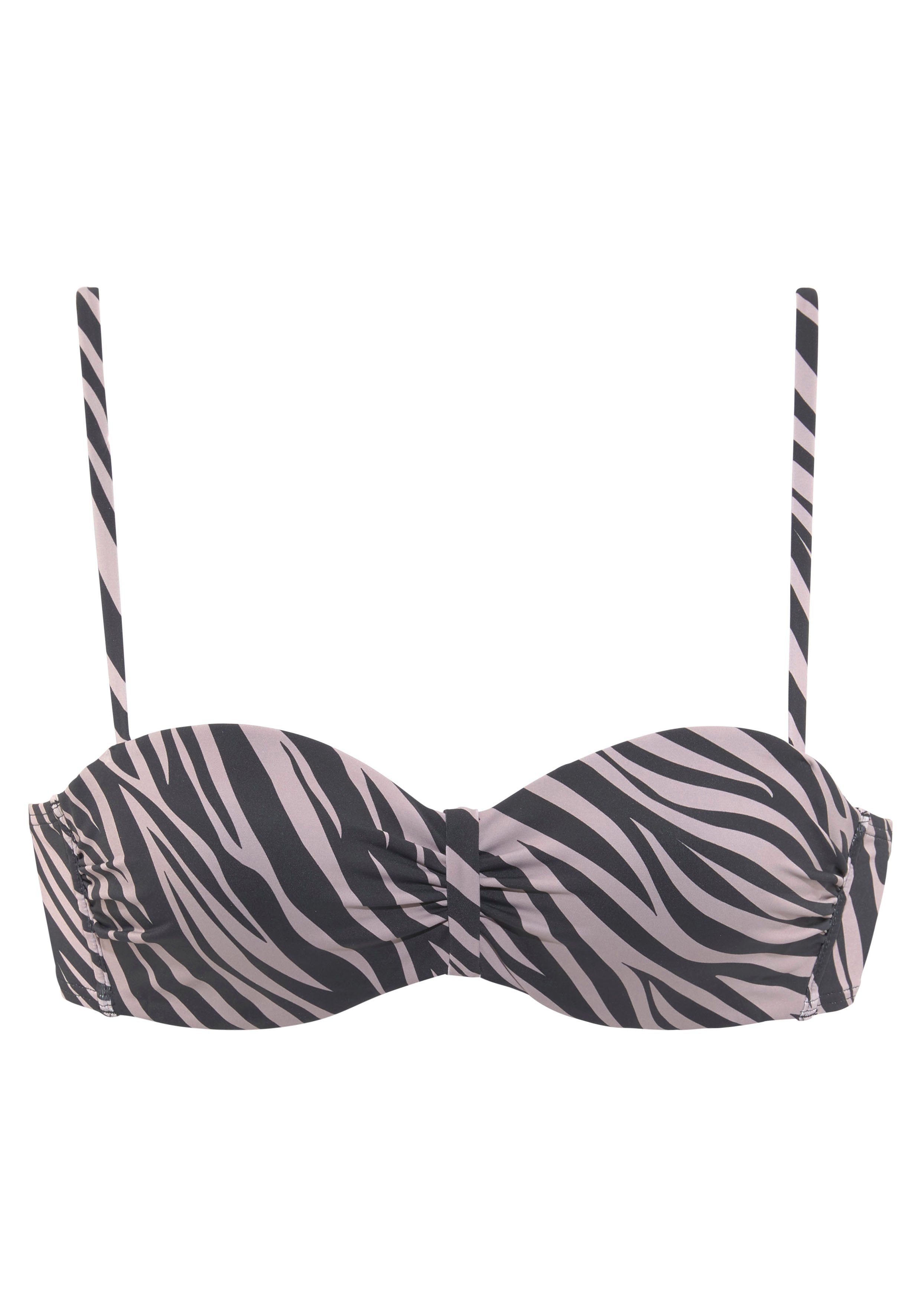 LASCANA Bügel-Bandeau-Bikini-Top Kaa, mit Animal-Design günstig online kaufen