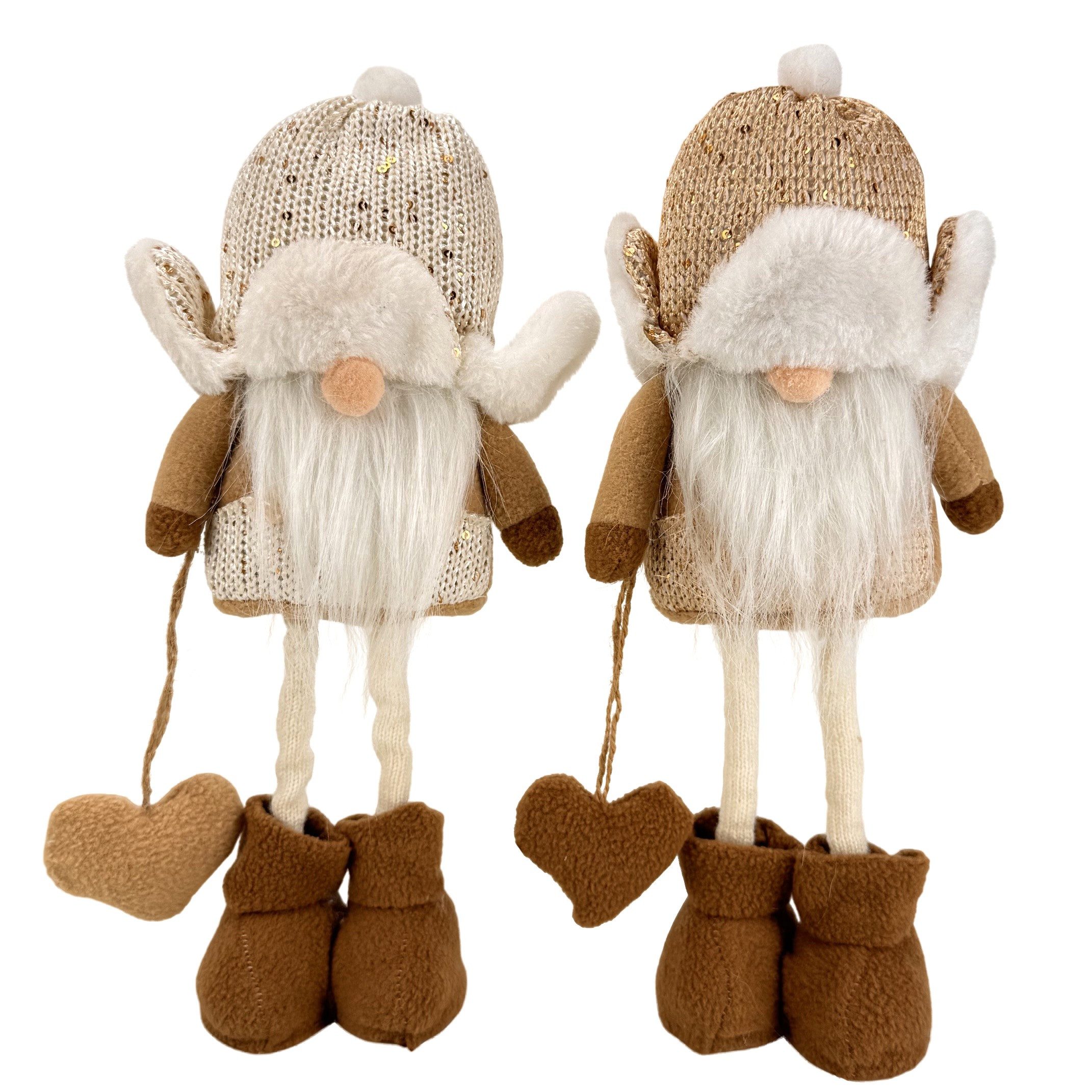 Online-Fuchs Dekofigur Weihnachtswichtel, Zwerge mit Pudelmütze - Deko Winter, Weihnachten (verschiedene Sets wählbar, mit langen, weißen Bärten und niedlichen  – Bild 2 von 4