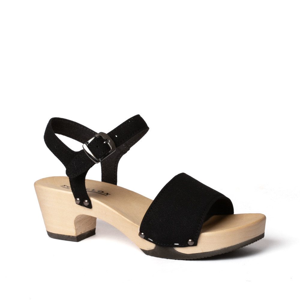 Softclox KADA vegan Velourseffekt schwarz (hazelnut) Sandalette