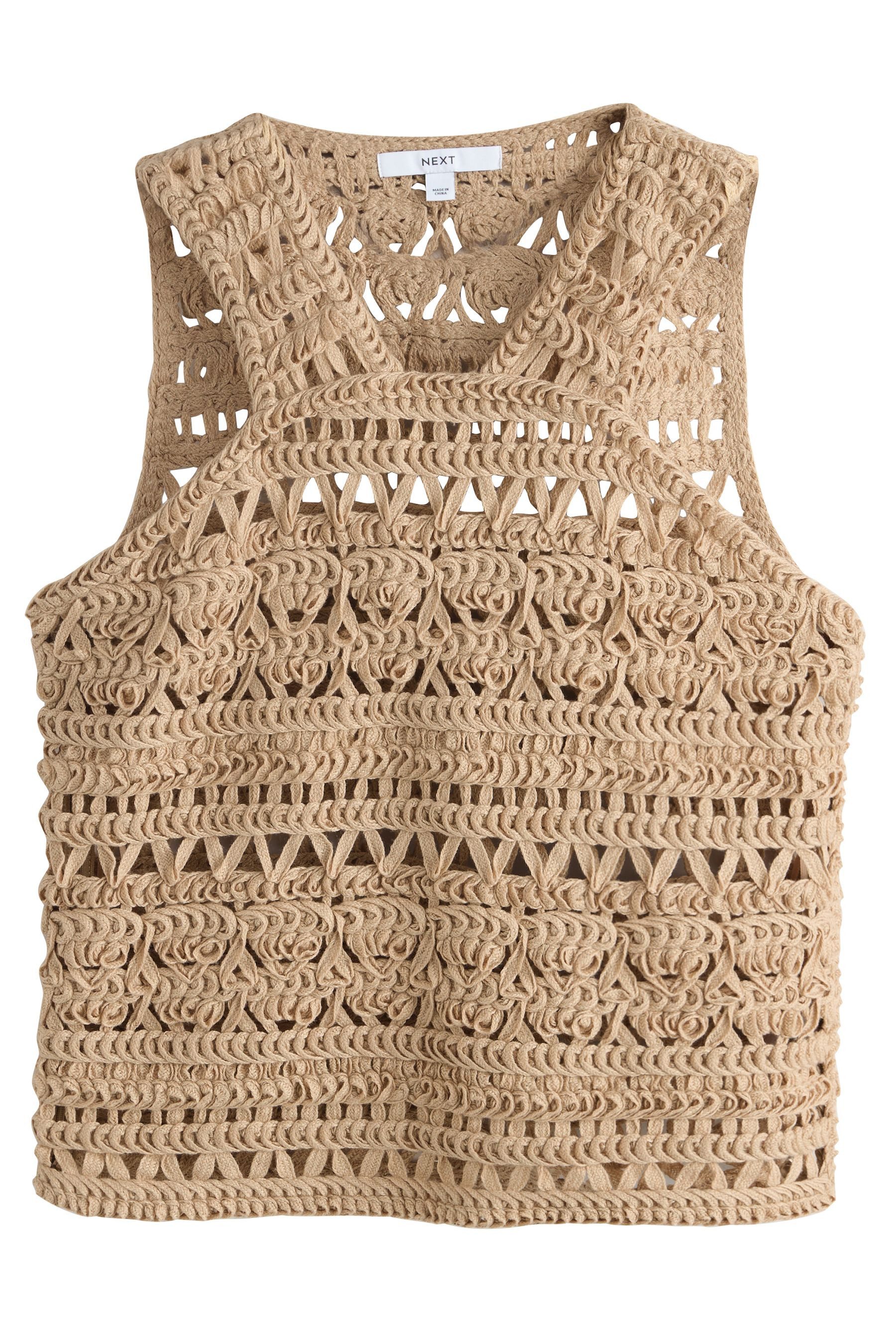 Next Neckholdertop Neckholder-Trägertop mit Häkeldetail (1-tlg)