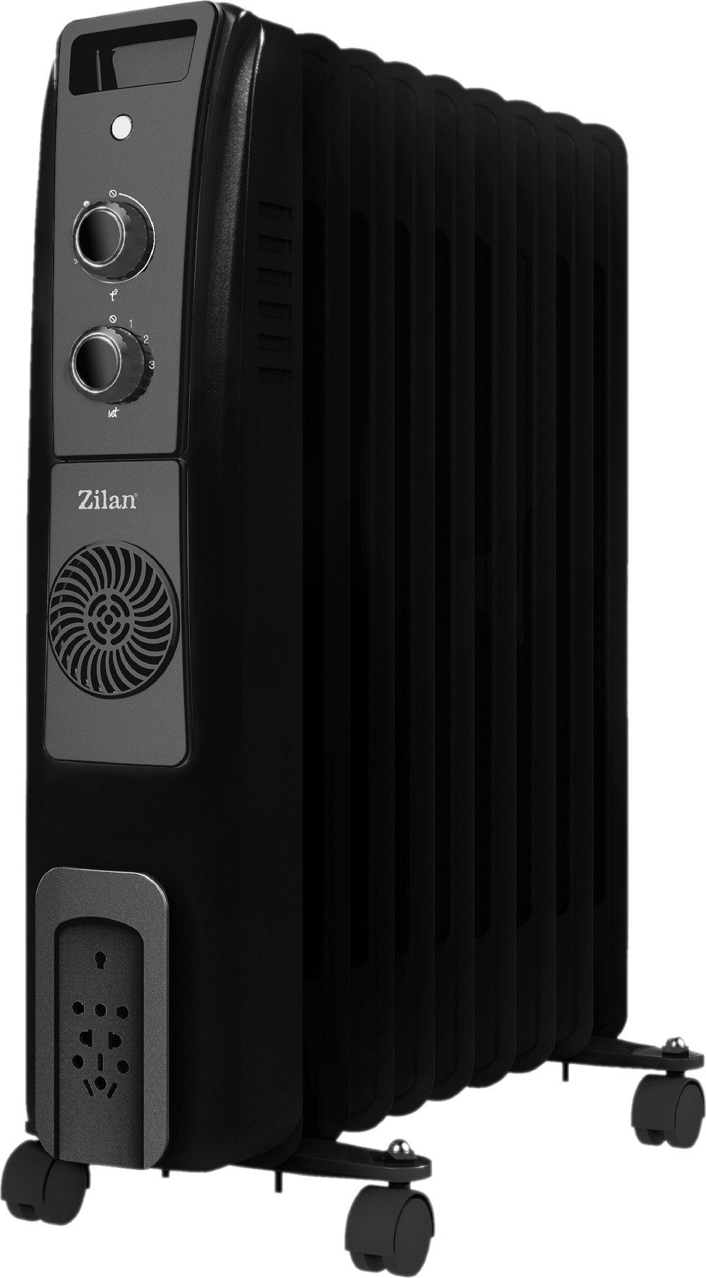 Zilan Ölradiator ZLN-1956, 2500 W, 9 Rippen,3 Heizstufen,Integrierter Heizlüfter