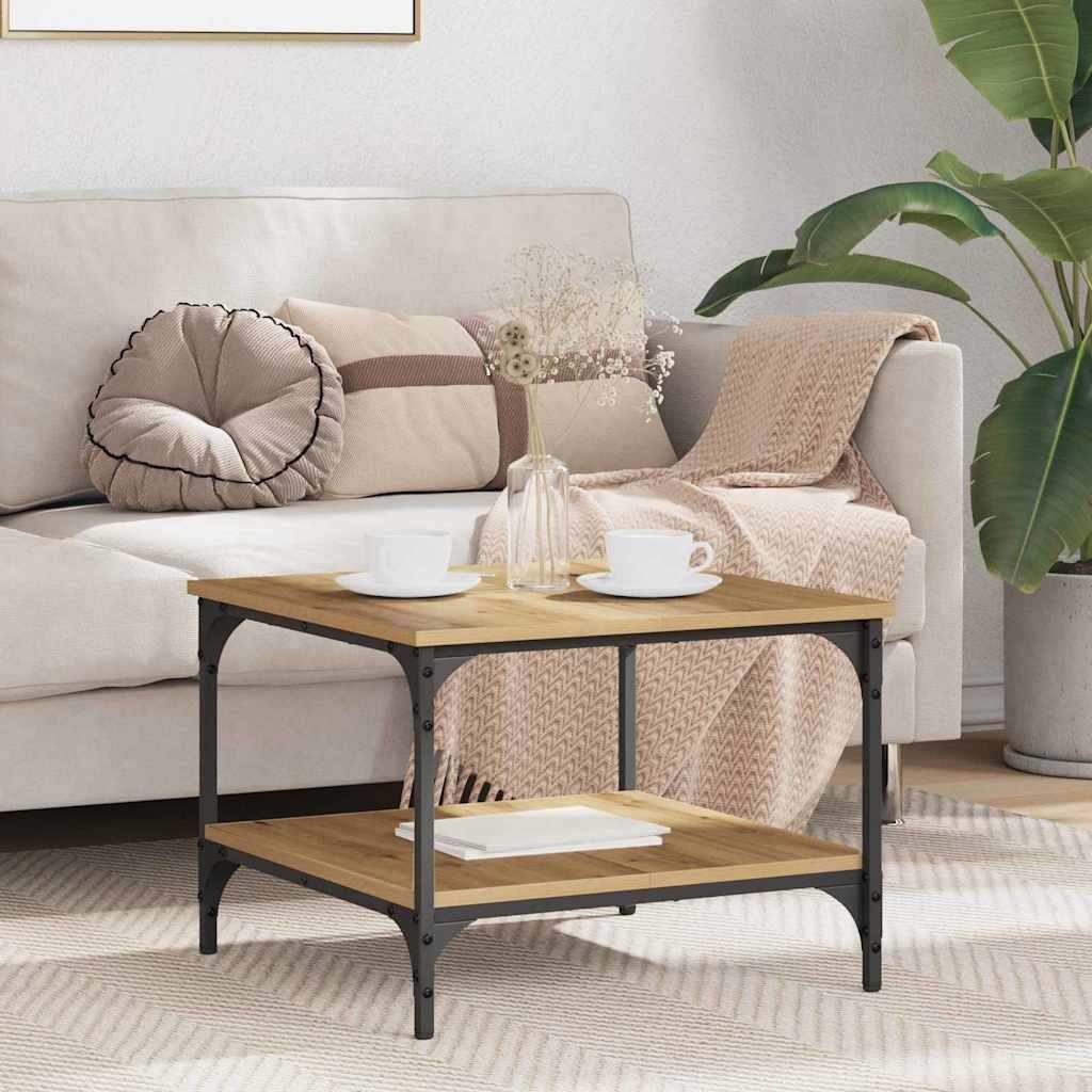 vidaXL Nachttisch Couchtisch Artisan-Eiche 55 x 55 x 40 cm Holzwerkstoff (1-St)