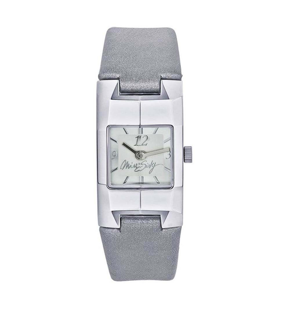 MISS SIXTY Quarzuhr SDA001, Lederband, schlicht, Dornschließe, Silber