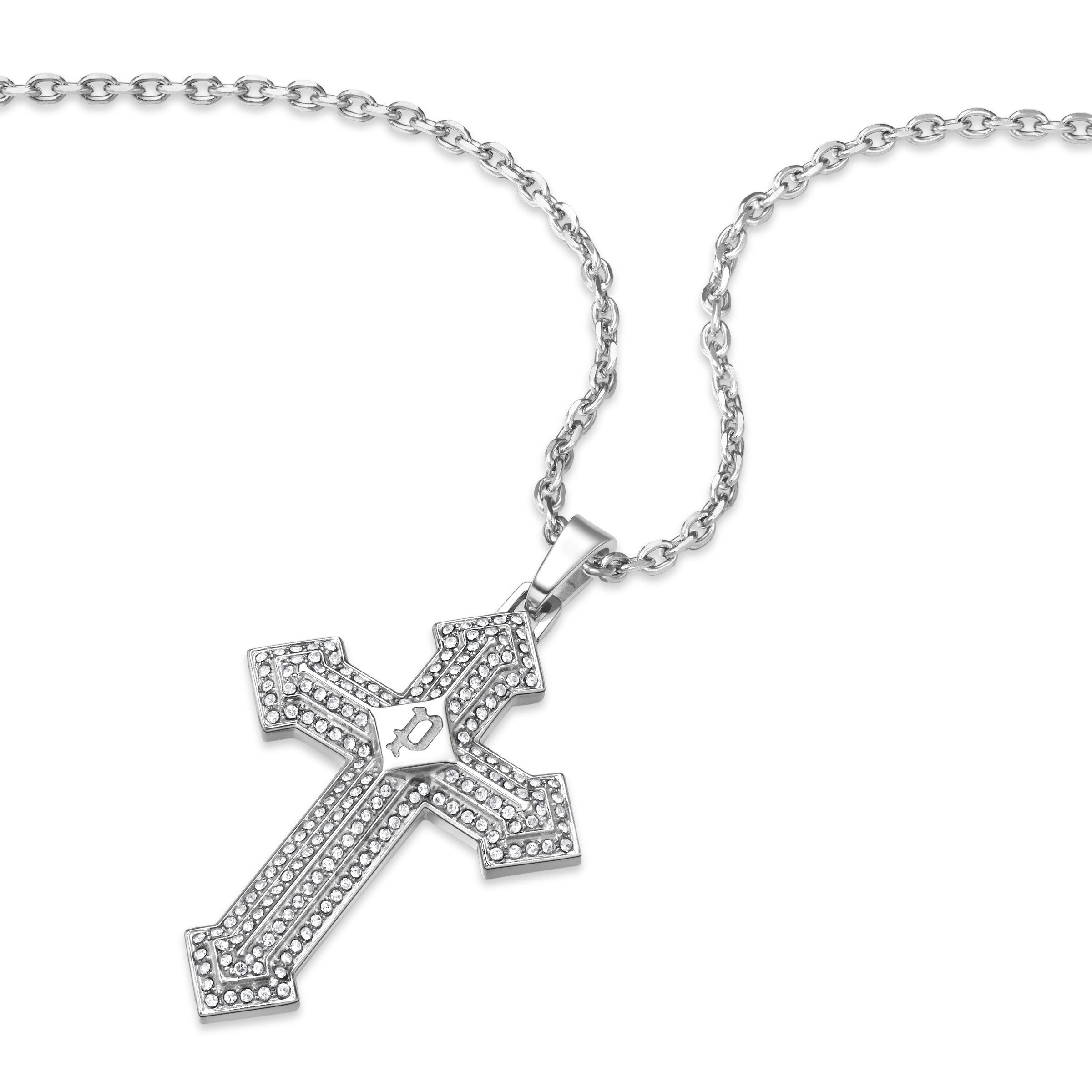 Kette mit Anhänger Stoneset Kreuz
