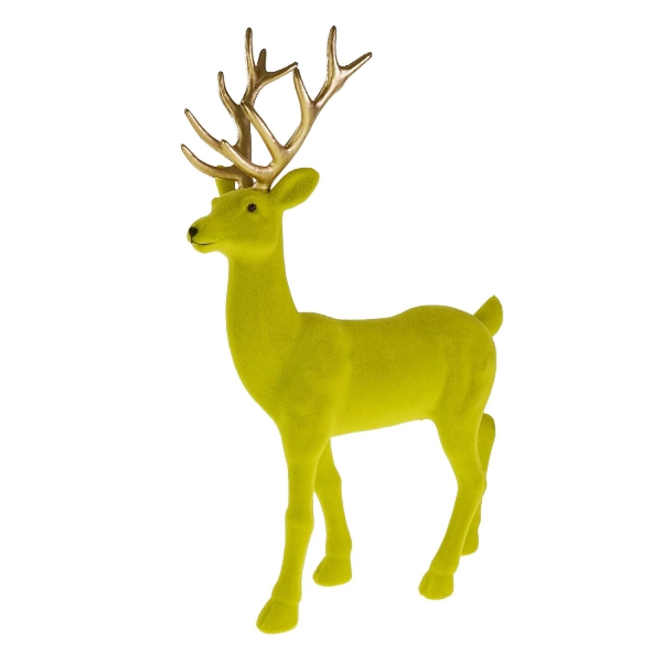 Macosa Home Dekofigur Deko Rentier stehend Grün Türkis od. Magenta 24 cm (Winterdekoration, Weihnachtsdeko Weihnachten), Weihnachtsdeko bunt Dekorentier
