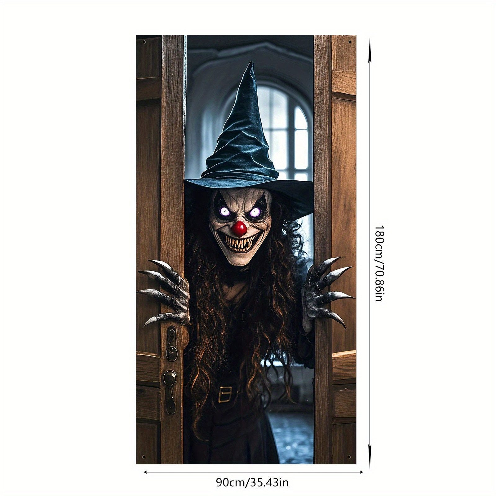 Sorvyzxn Hängedekoration Halloween Türabdeckung Deko, Türdeko Banner für Halloween Tür, Fenster und Wand Vorhang Dekoration,76x182cm – Bild 2 von 5