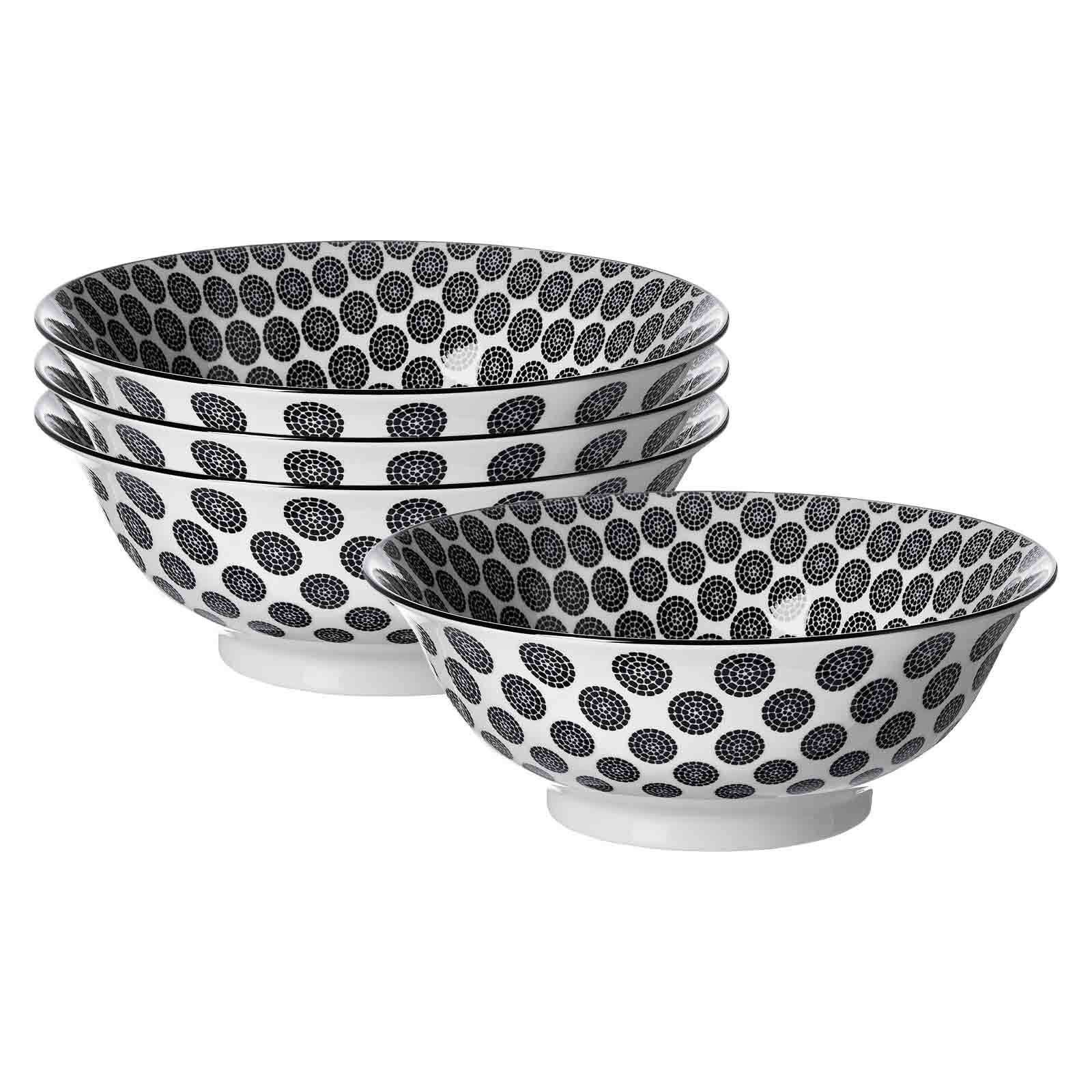 Ritzenhoff & Breker Schale Takeo Circles Servierschalen ø 21 cm 4er Set, Porzellan, (4x Schale, 4-tlg)