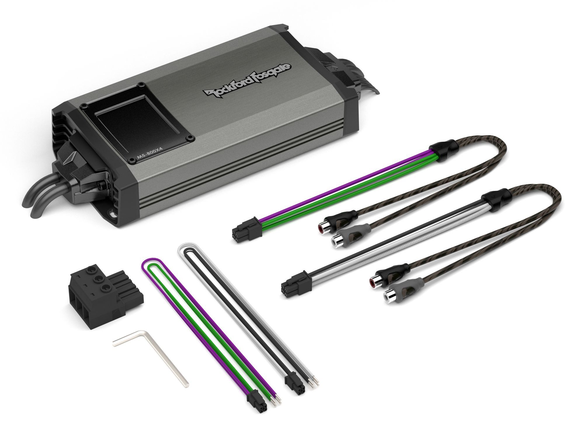 Rockford Fosgate M5-800X4 4-Kanal Power Verstärker 400 Watt RMS IPX6 Endverstärker (Anzahl Kanäle: 4)