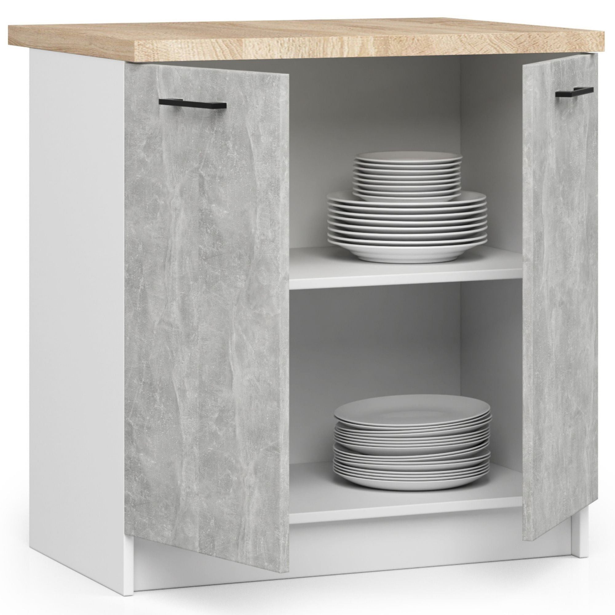 Raumhirsch Furniture Unterschrank Moderner Küchenunterschrank - 2 Innenregale - Küchenmodul (viele Farbvarianten - Maße: 60 x 85 x 46 cm) Hochwertig & stabil